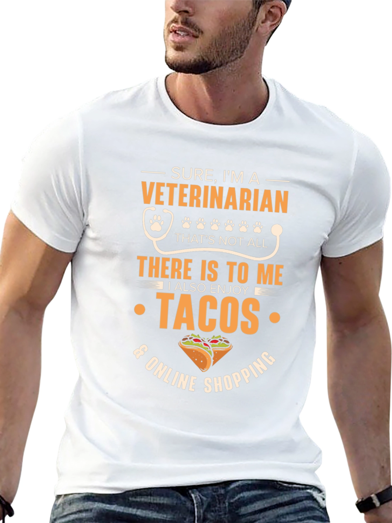 Black Veterinarian Tacos & Online Shopping T-Shirt view 13