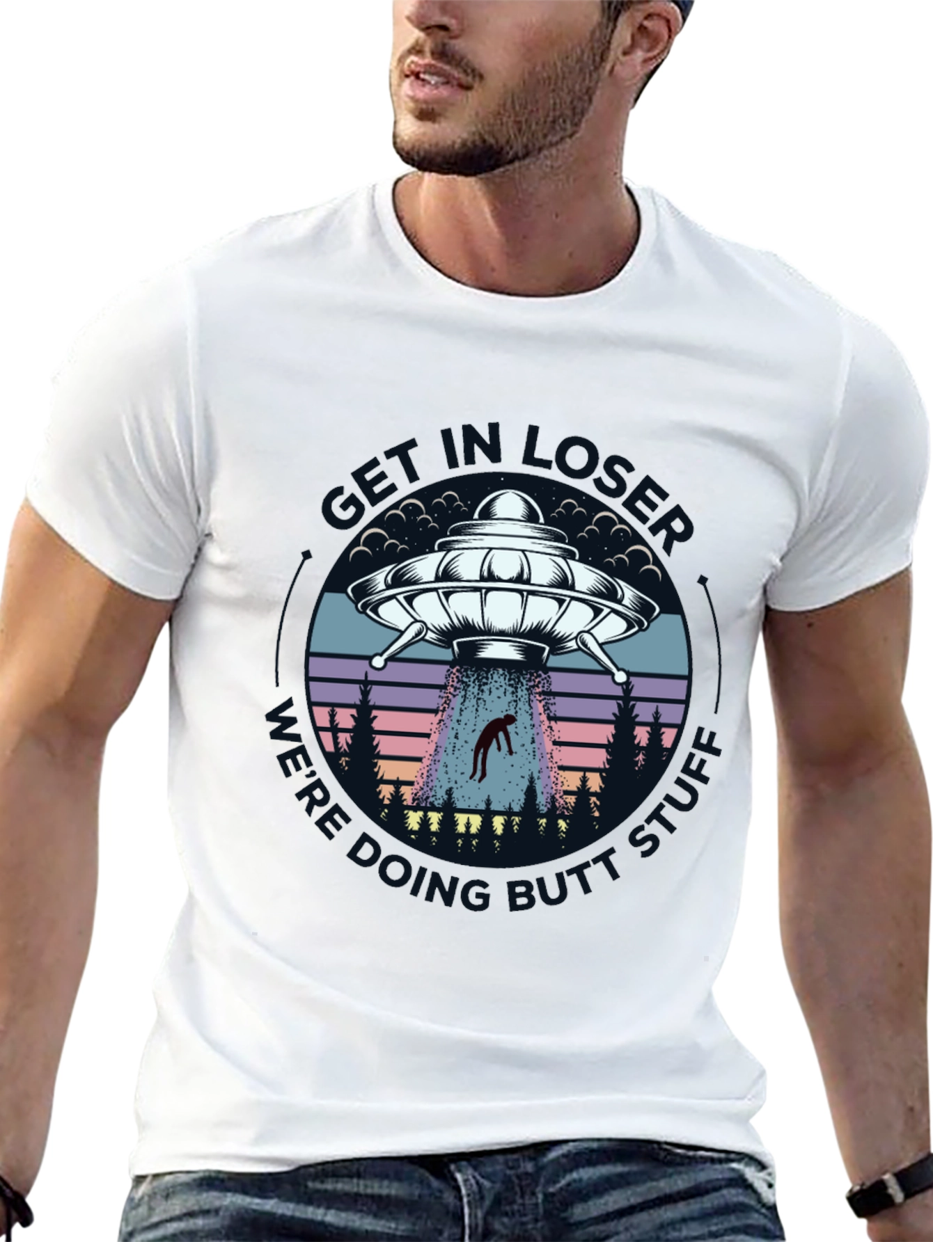 Black Alien Abduction Graphic Tee - Sci-Fi Humor view 13