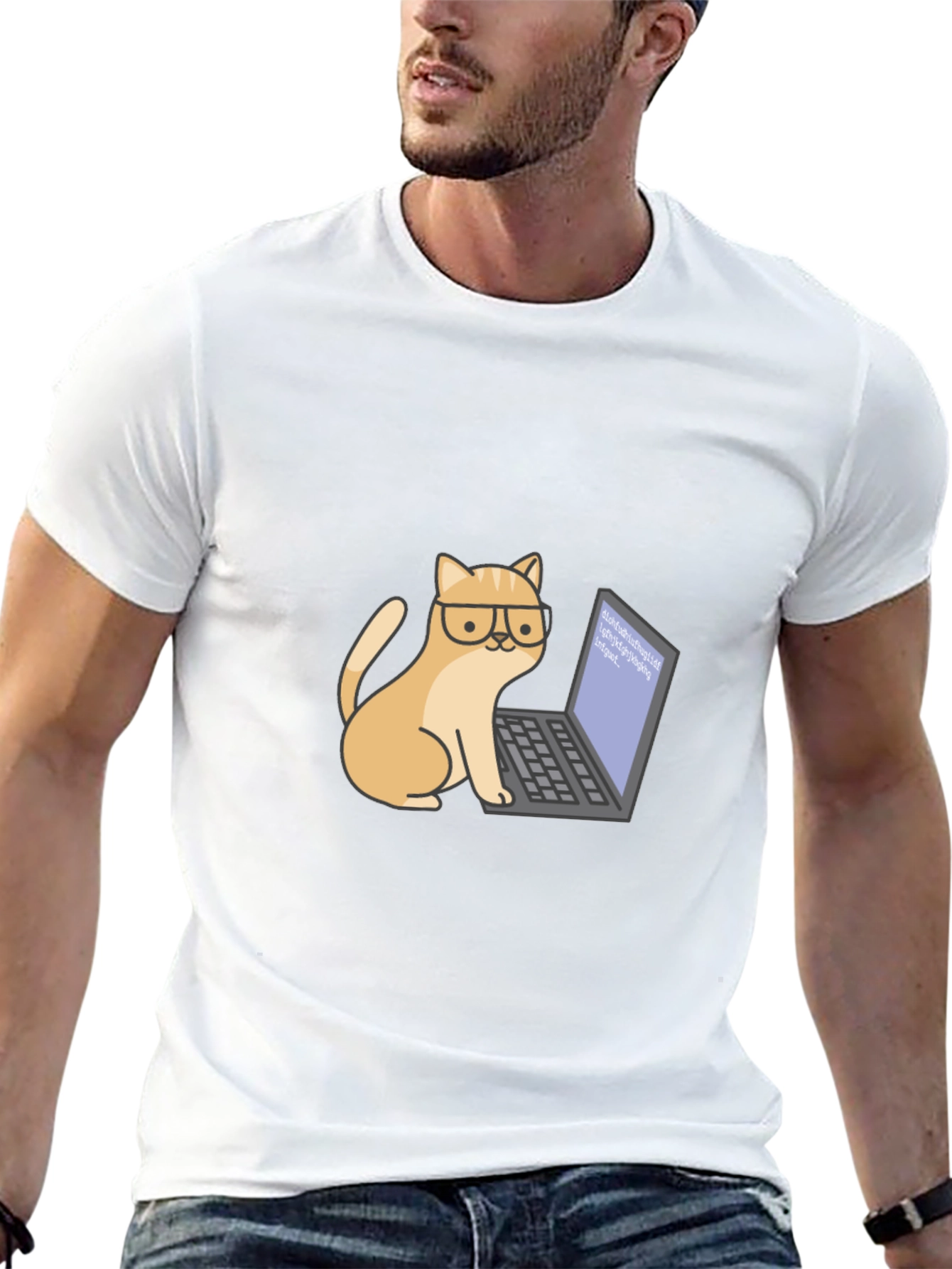 Black Cat Programmer T-Shirt - Cute & Geeky view 13