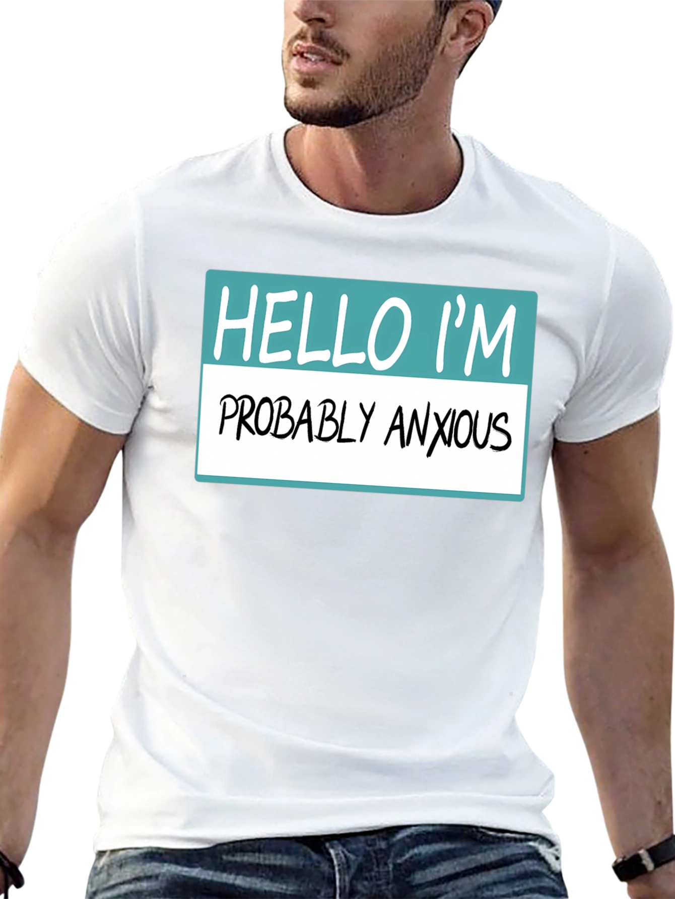 Black Anxious Humor T-Shirt - Novelty Graphic Tee view 13