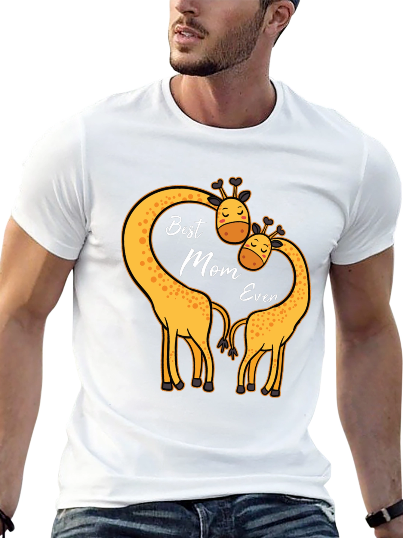Black Best Mom Ever Giraffe T-Shirt view 13