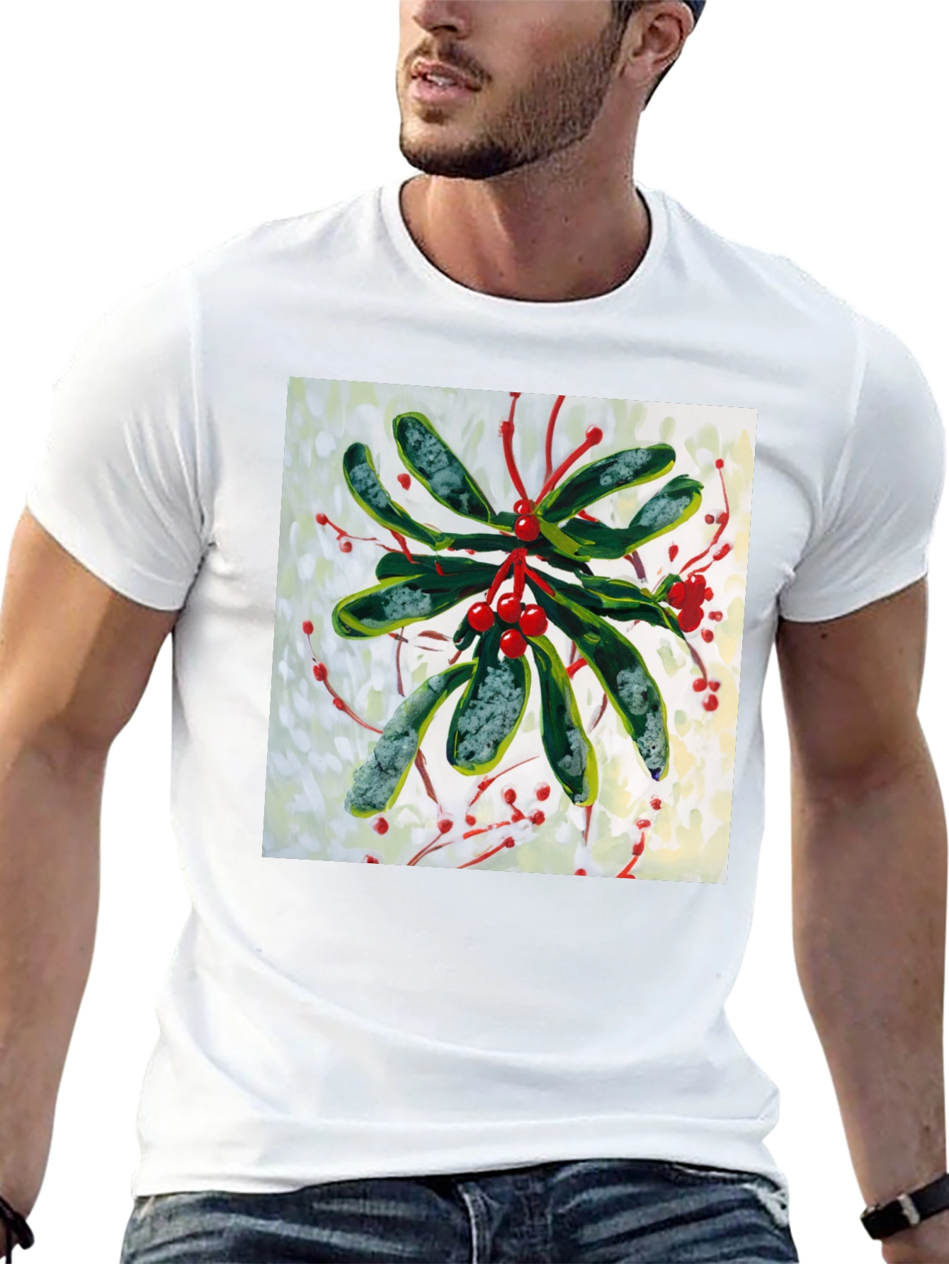 Black Mistletoe Graphic Tee - Holiday Style view 13