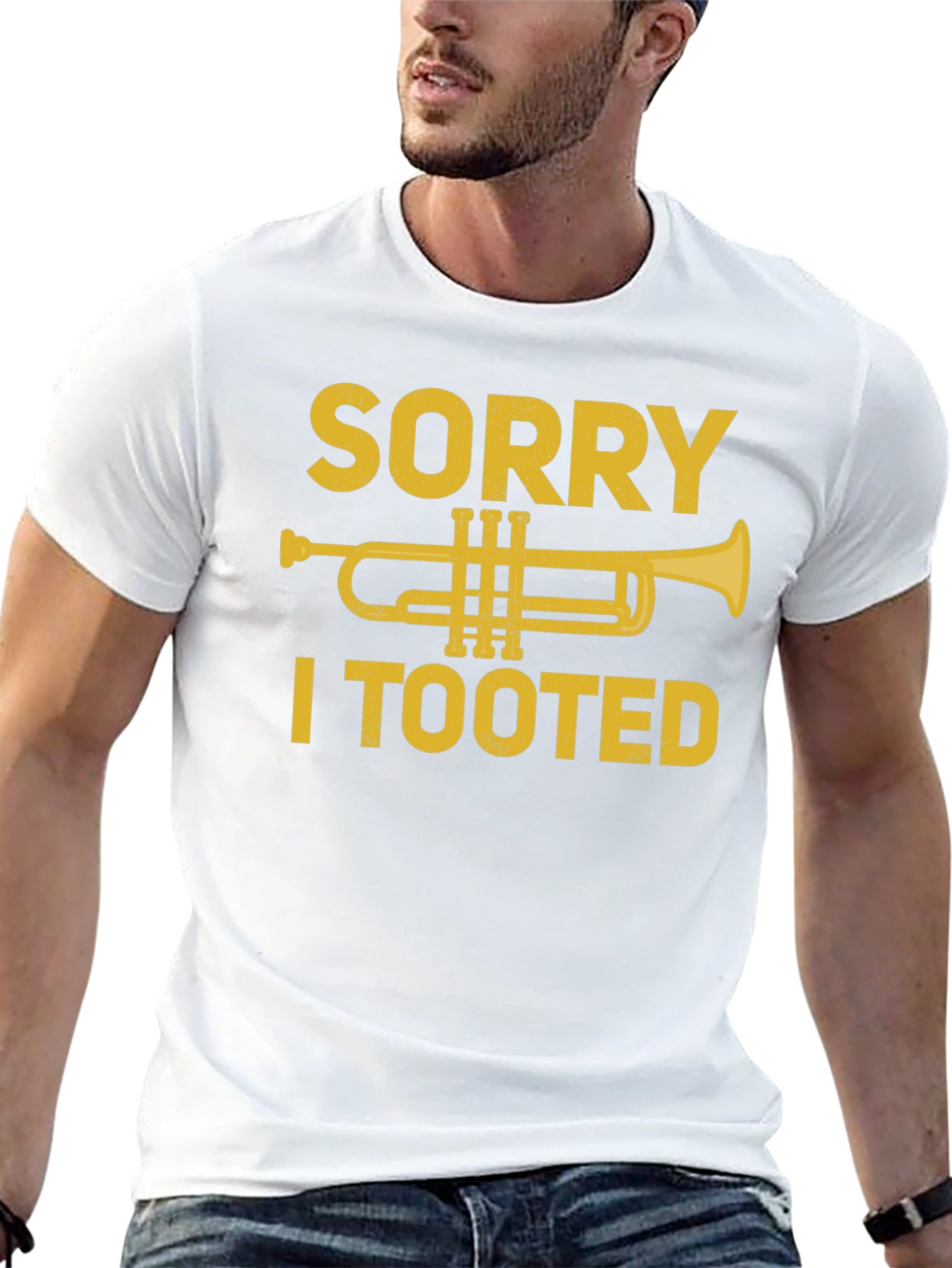 Black Sorry I Tooted Trumpet T-Shirt - Funny Music Tee view 13