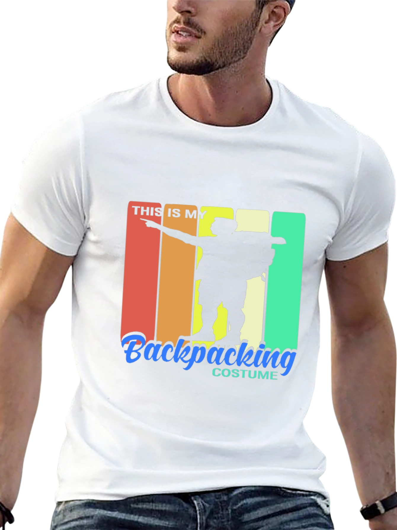 Black Backpacking Costume T-Shirt view 13