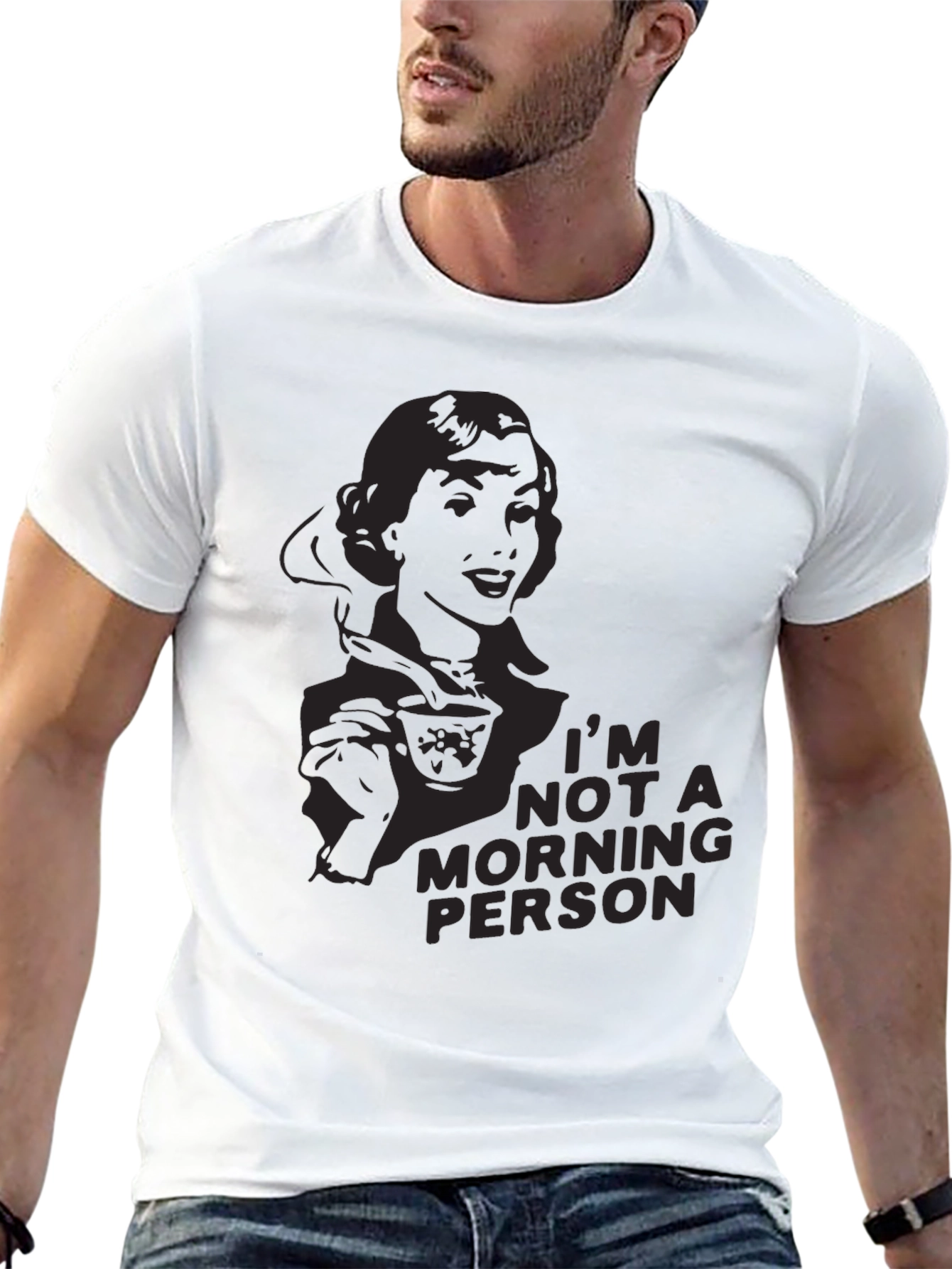 Black I'm Not A Morning Person Graphic T-Shirt view 13