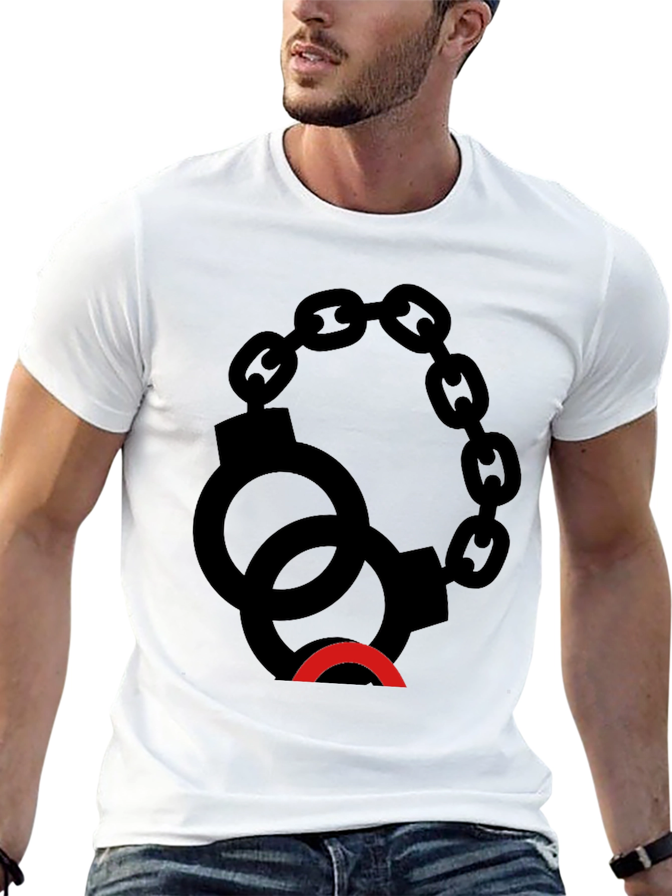 Black Handcuff Graphic Tee - Edgy Style view 13