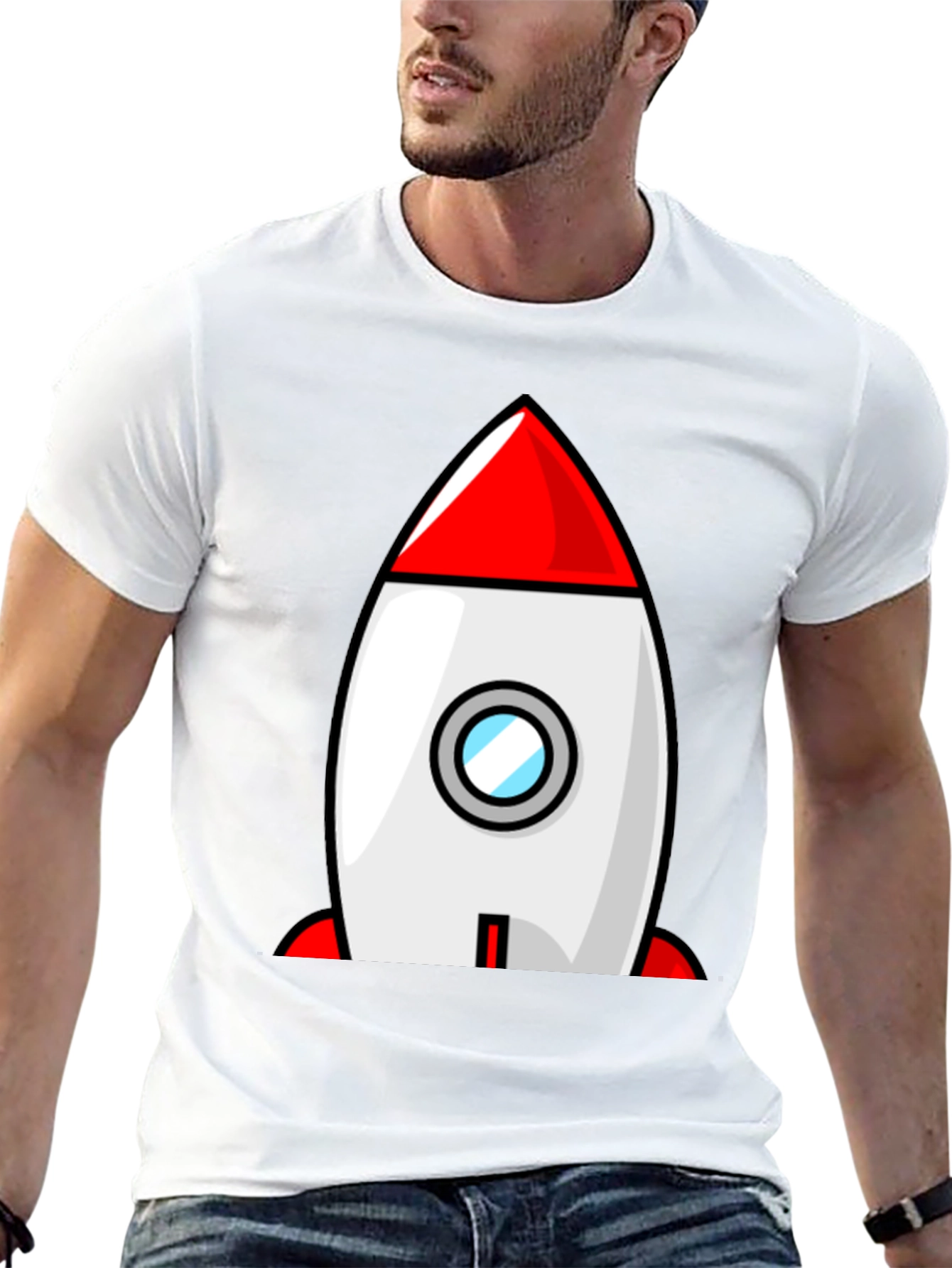 Black Rocket Ship Graphic Tee - Blast Off in Style! view 13