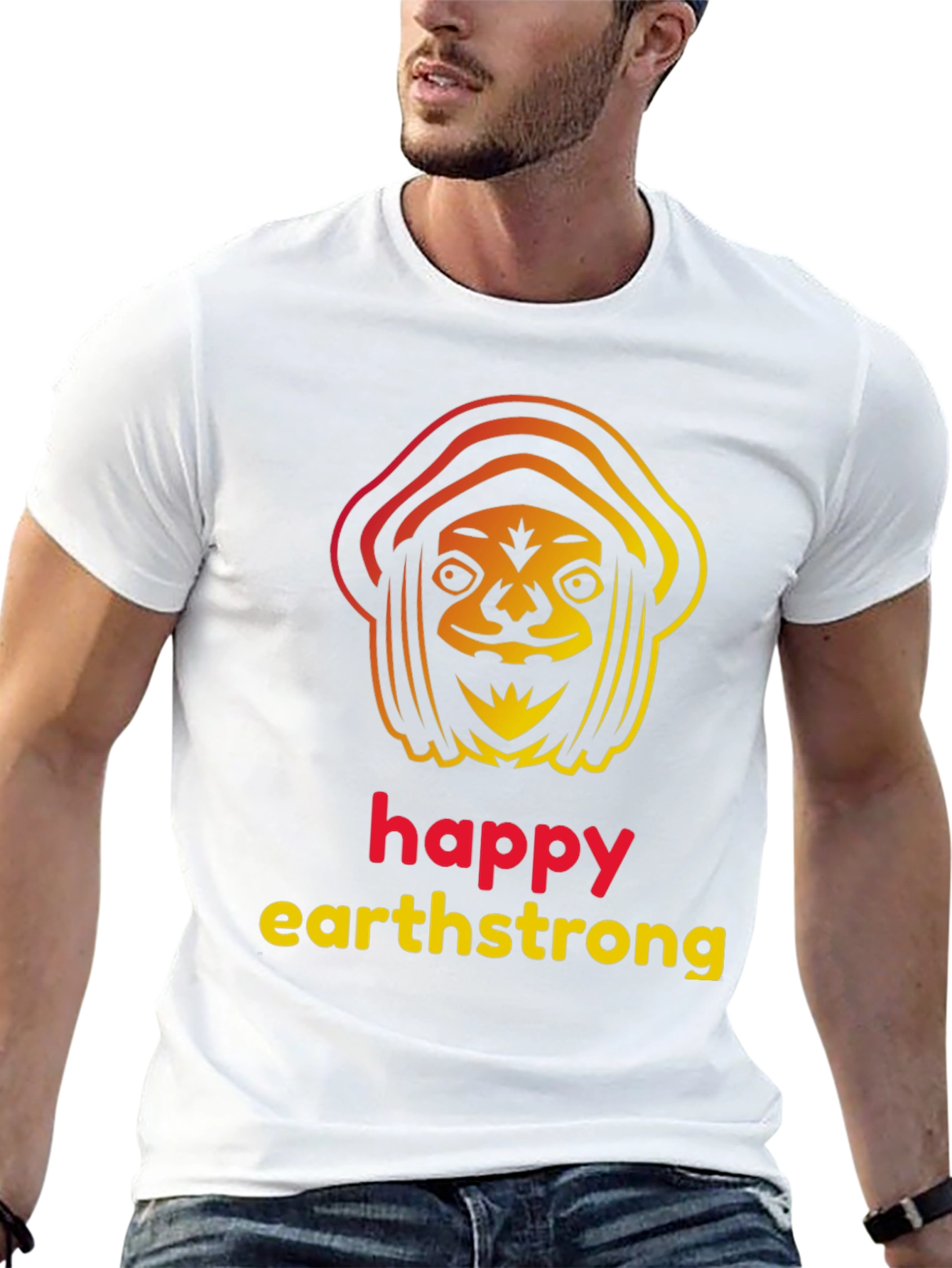 Black Happy Earthstrong T-Shirt - Unique Graphic Tee view 13