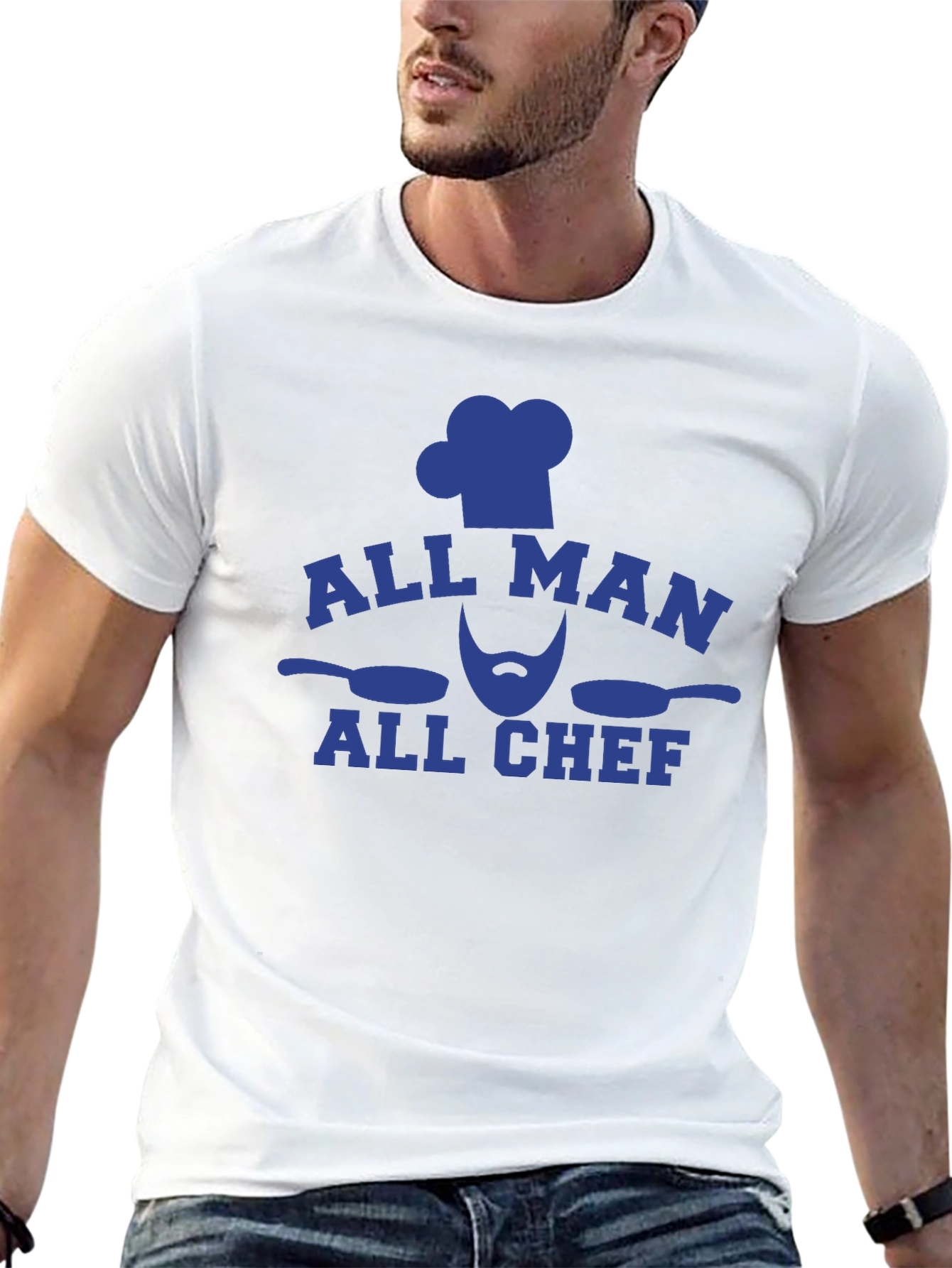 Black All Man All Chef Graphic Tee - Black Cotton T-Shirt view 13