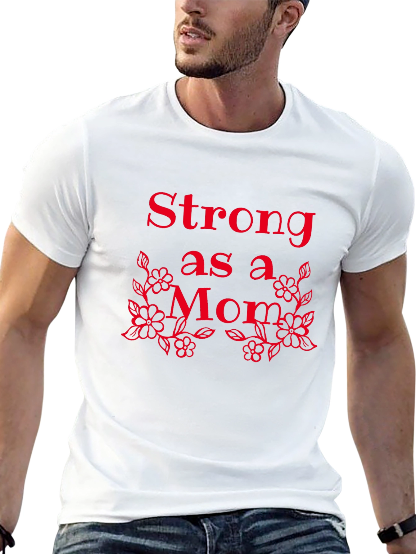 Black Strong as a Mom Graphic Tee - Black view 13