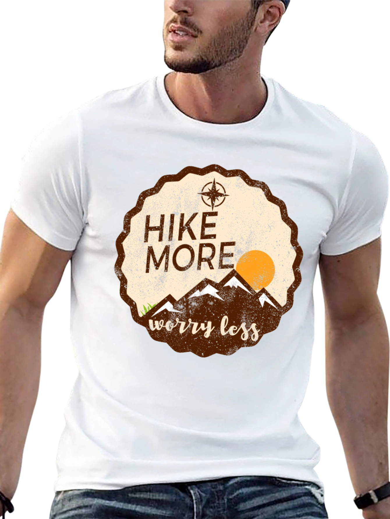 Black Hike More Worry Less Graphic Tee - Adventure Awaits view 13