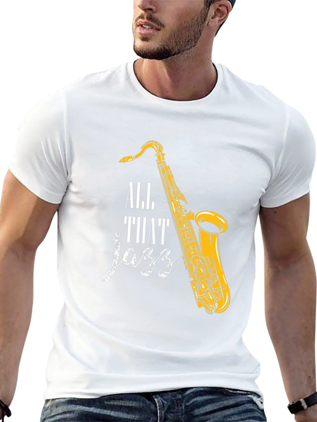 Black All That Jazz Saxophone Graphic T-Shirt view 13