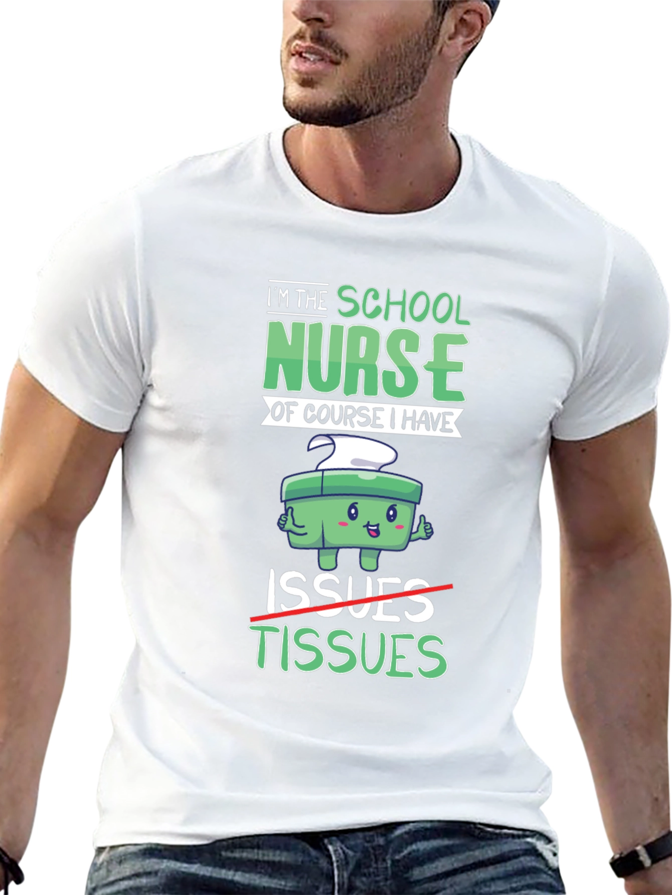 Black School Nurse Humor T-Shirt: Issues & Tissues Graphic Tee view 13
