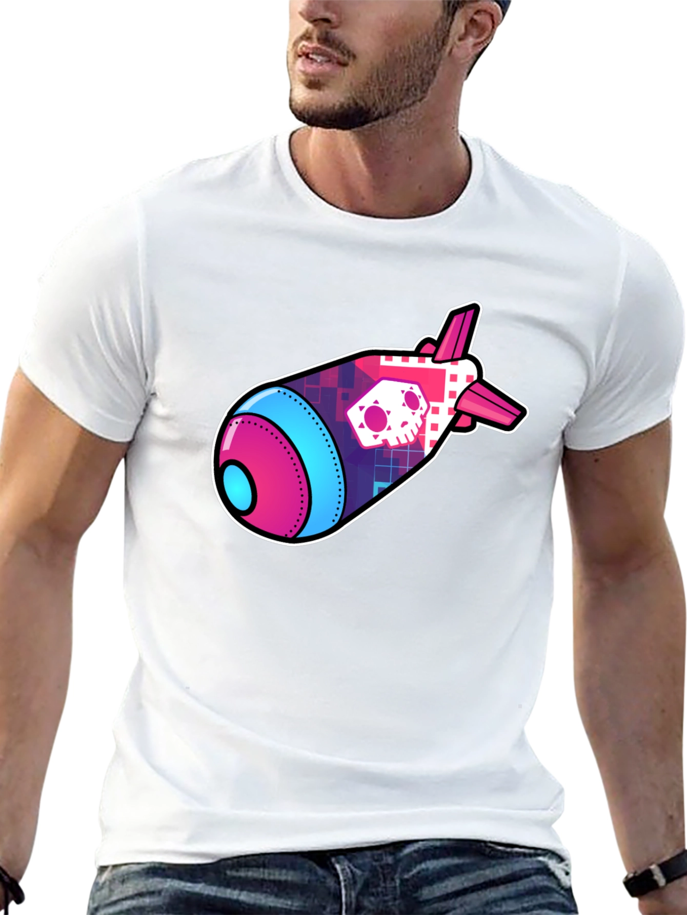 Black Skull Bomb Graphic Tee - Bold Statement Shirt view 13