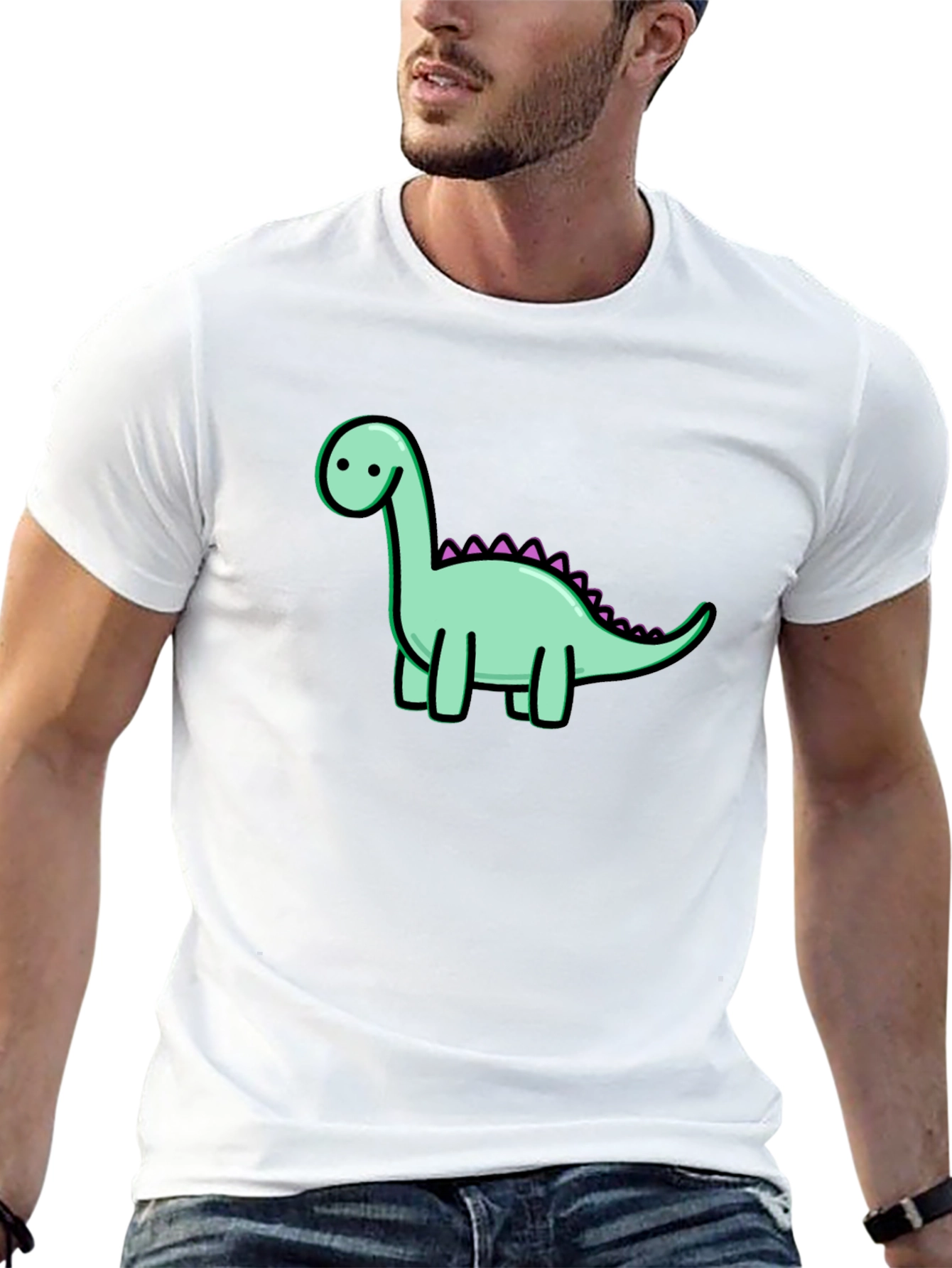 Black Dinosaur Graphic Tee - Casual Cotton T-Shirt view 13