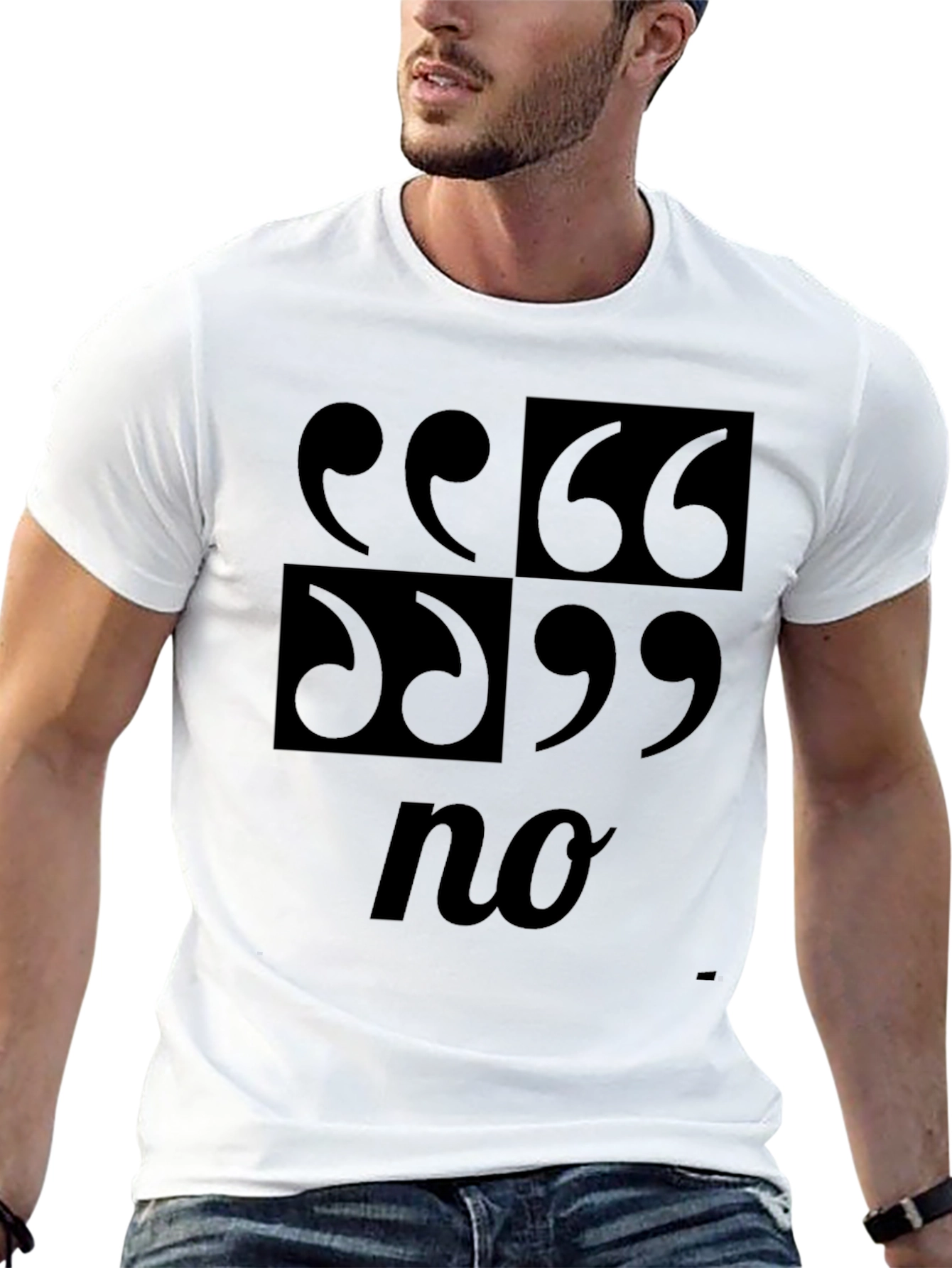 Black Quotation Marks Funny T-Shirt view 13
