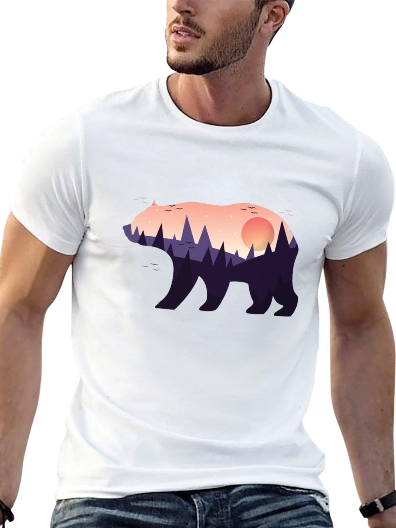 Black Nature Bear Graphic Tee - Stylish Menswear view 13