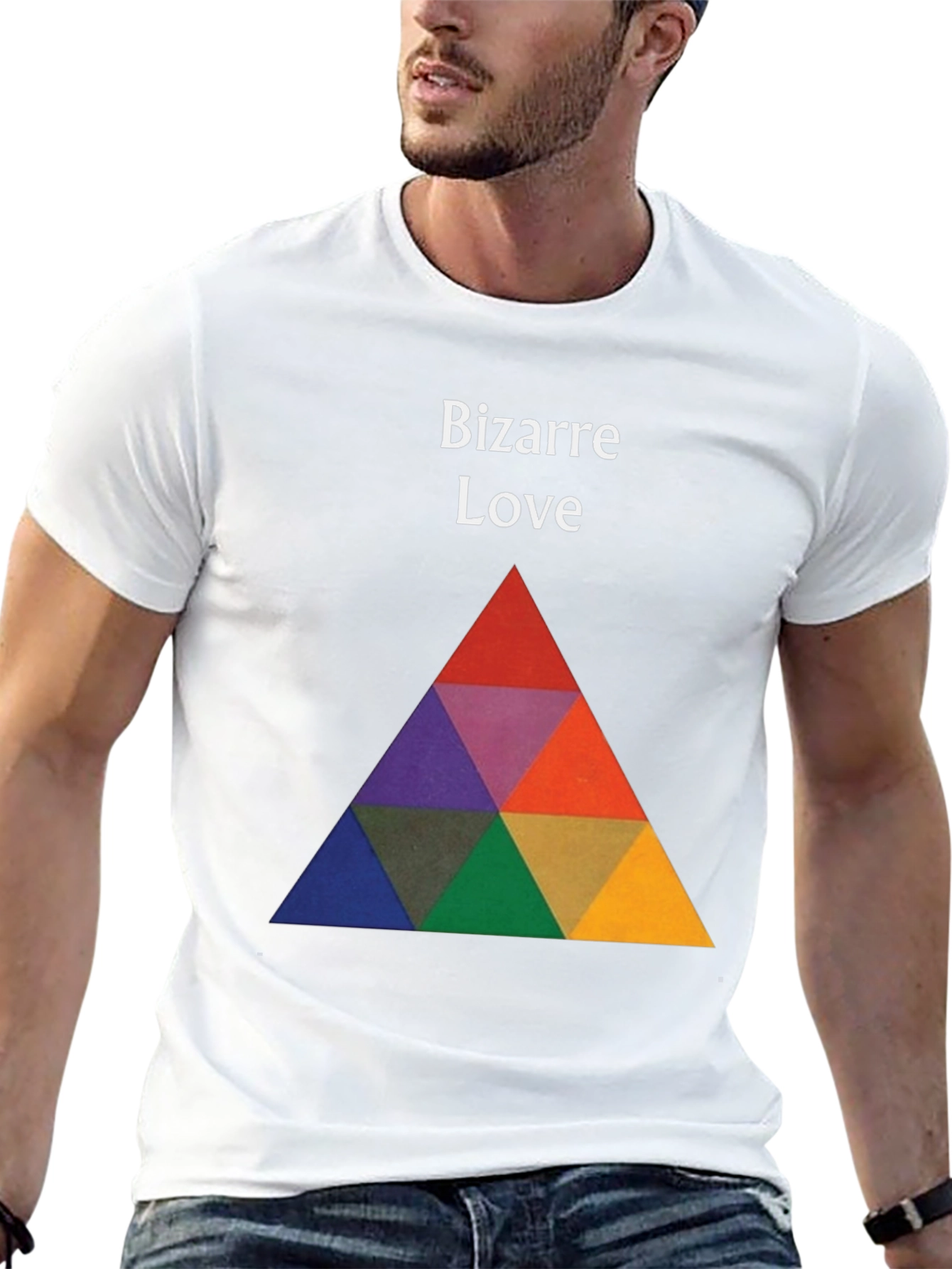 Black Bizarre Love Graphic Tee - Bold Triangle Design view 13