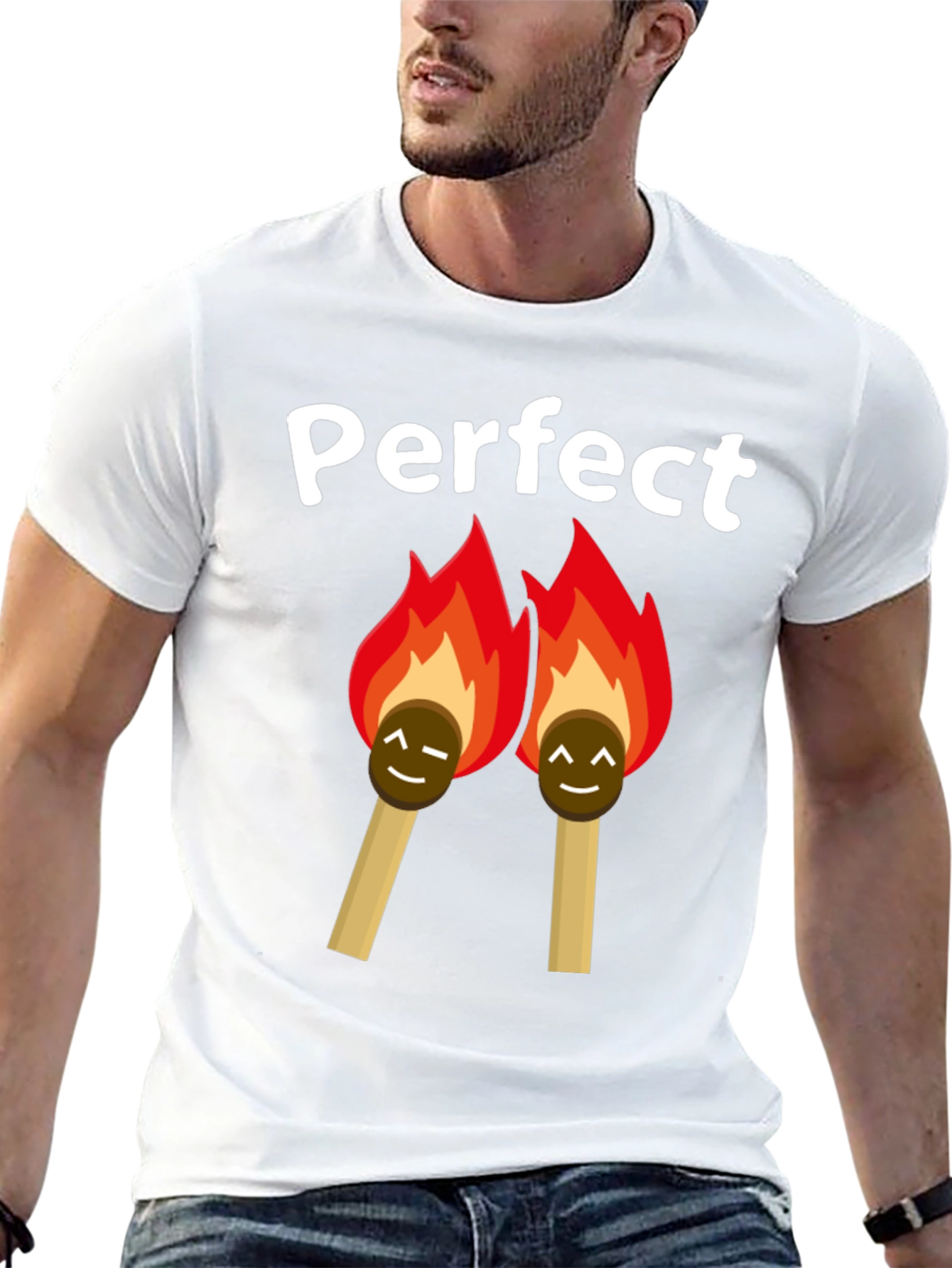 Black Perfect Match T-Shirt - Novelty Graphic Tee view 13
