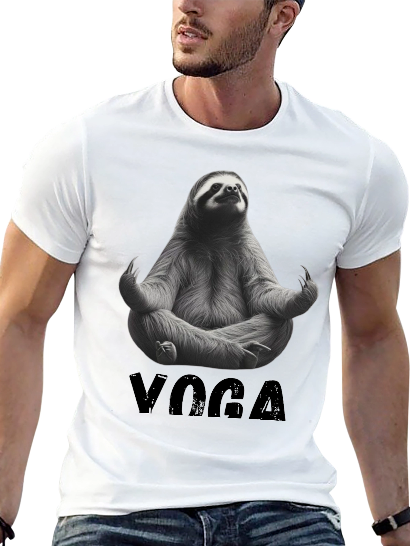 Black Sloth Yoga Graphic Tee - Relax & Unwind view 13