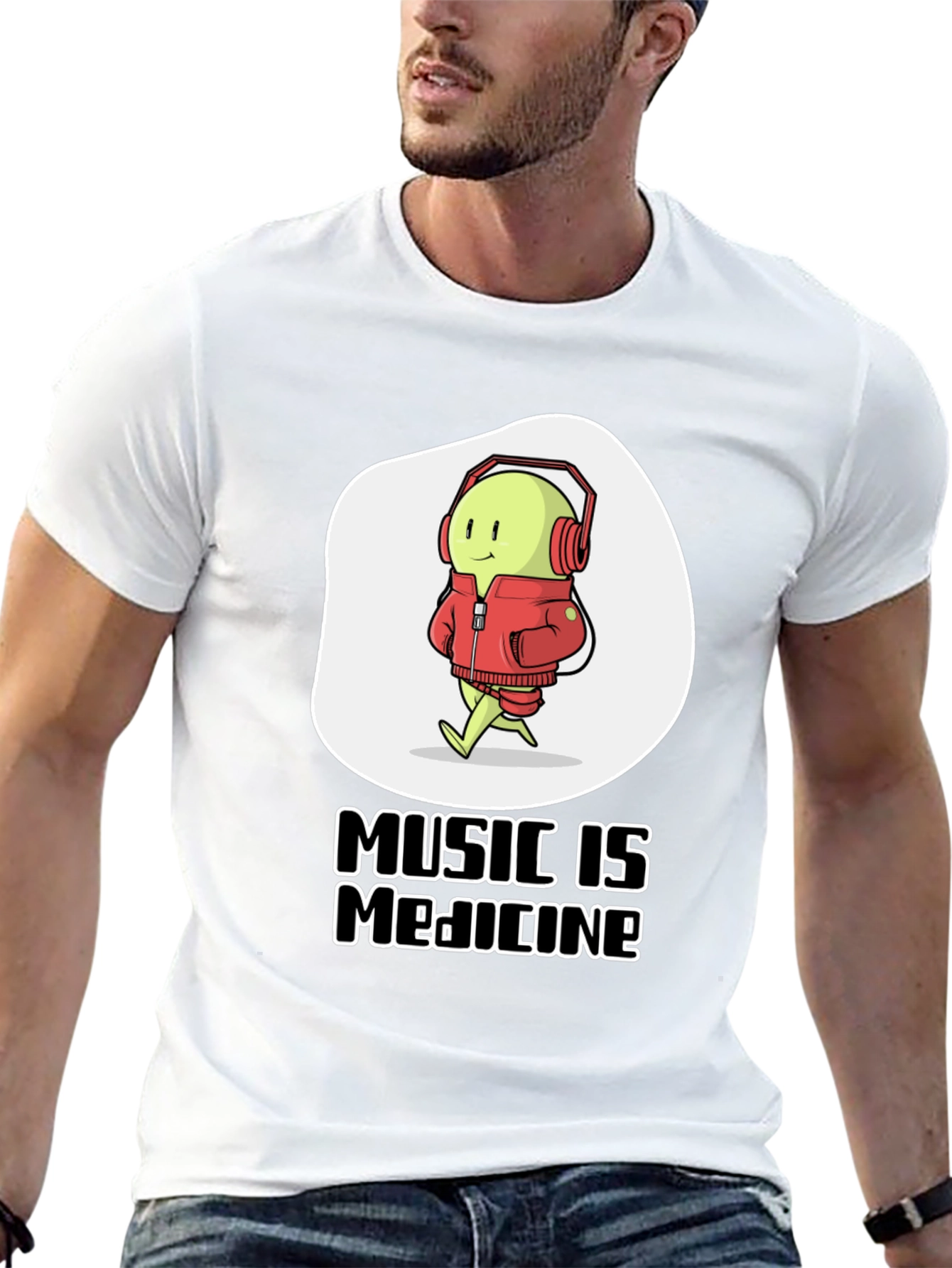 Black Music is Medicine T-Shirt: Cute Character Tee view 13