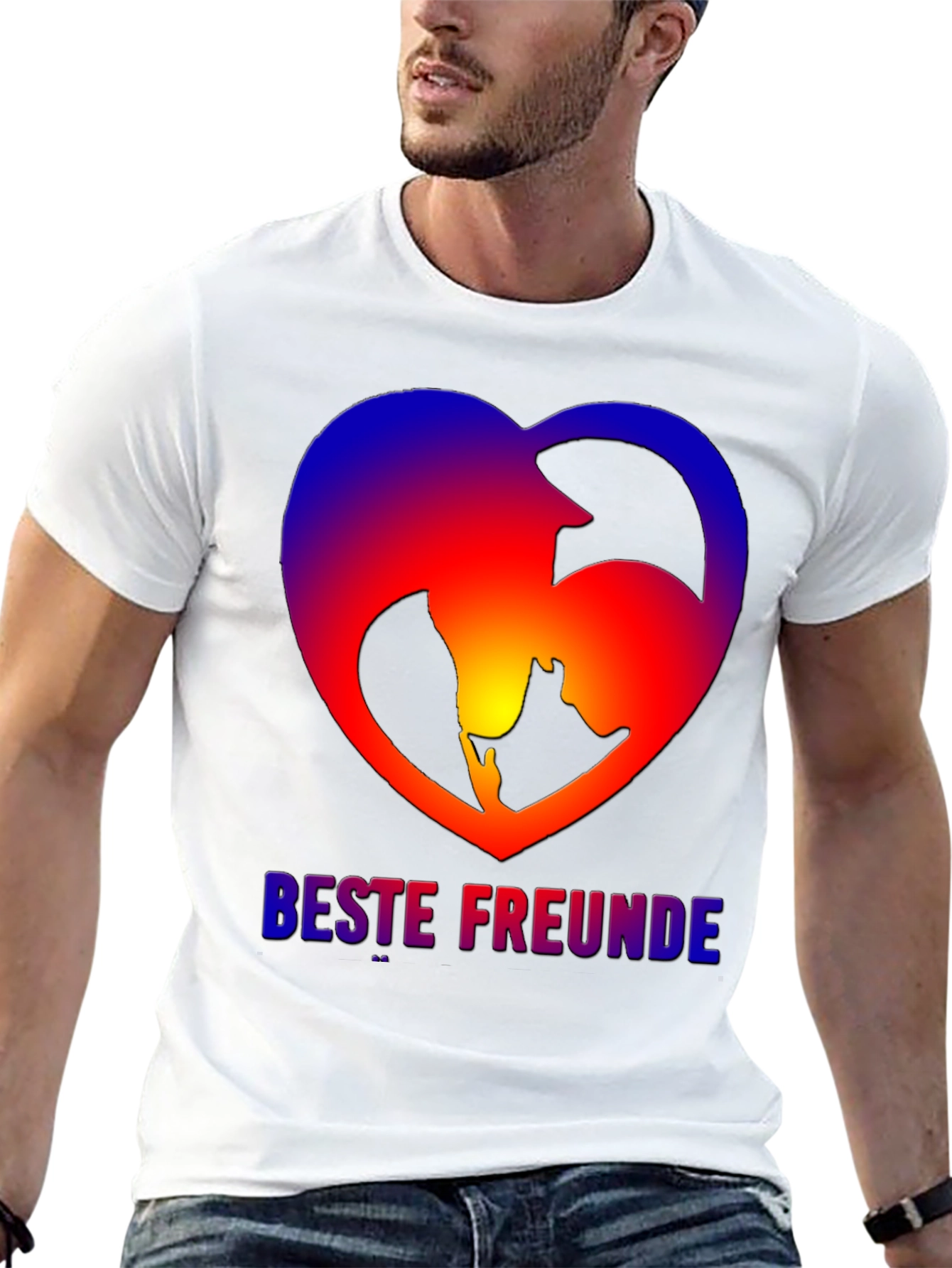 Black Best Friends Dog & Owner Heart T-Shirt view 13