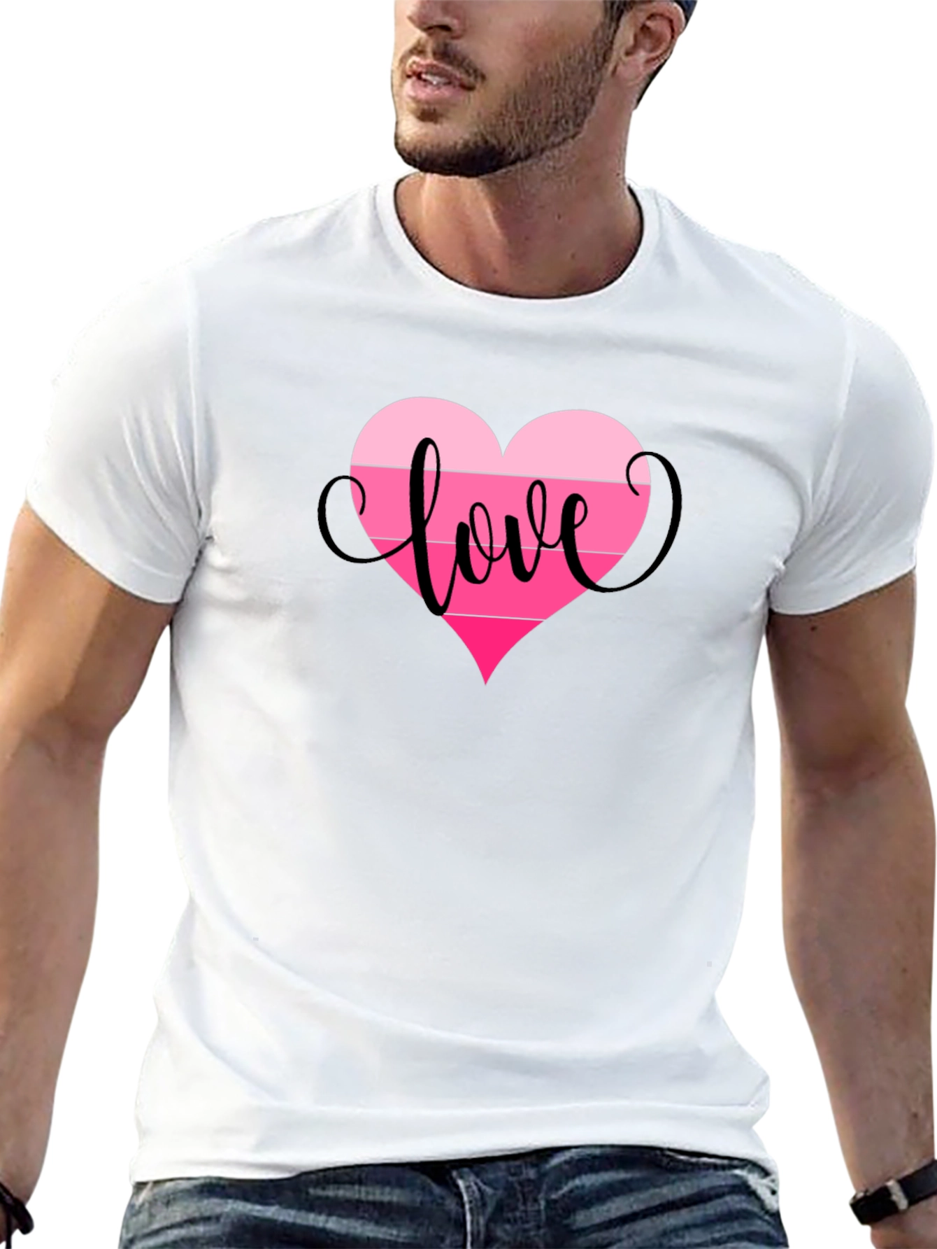 Black Love Heart Graphic Tee - Black view 13