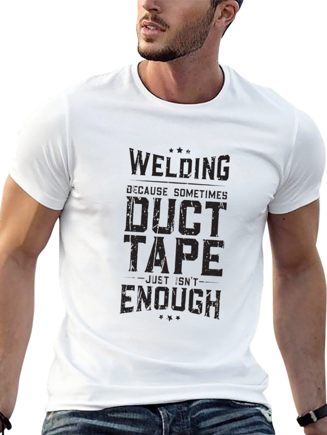 Black Welding Duct Tape T-Shirt view 13