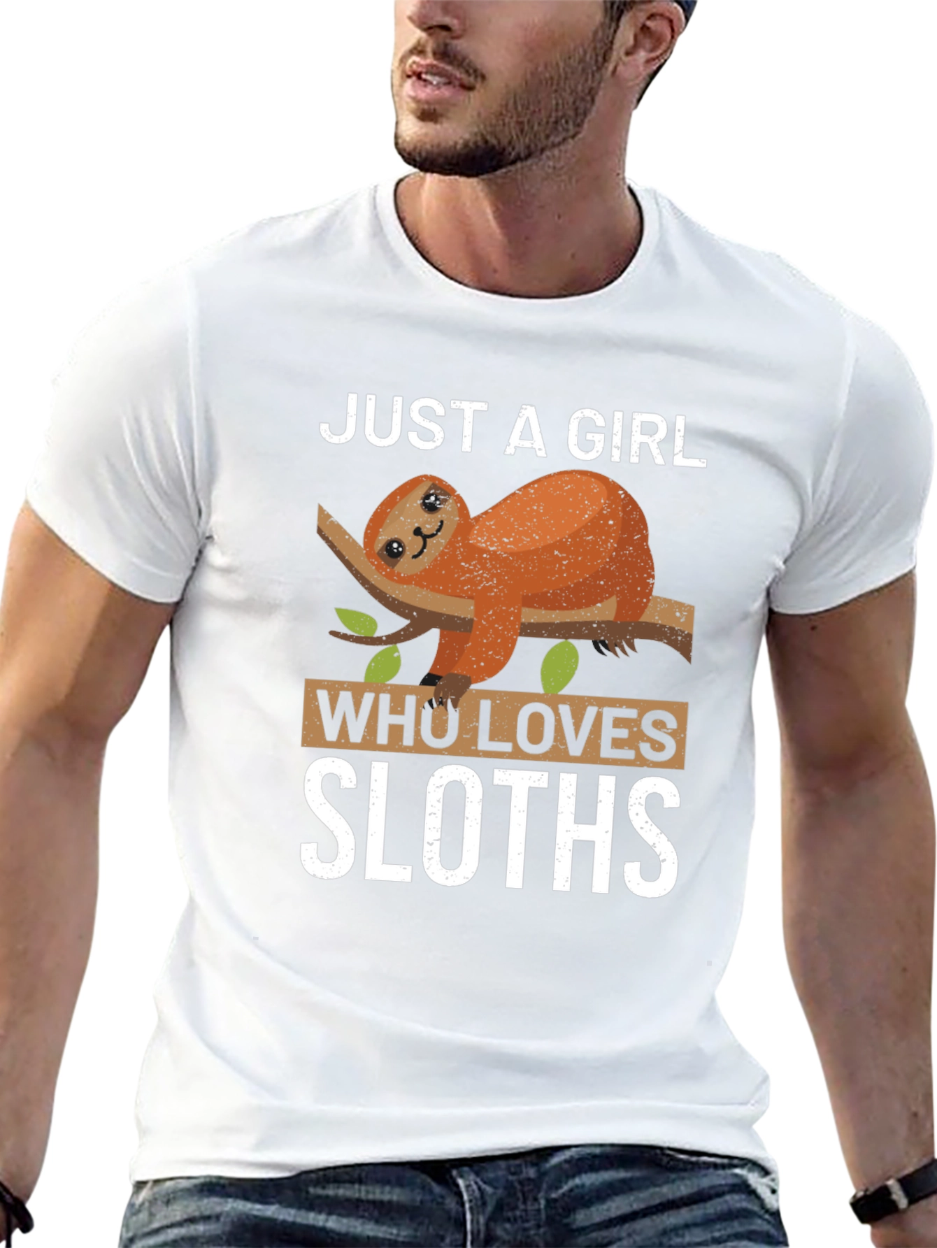 Black Just a Girl Who Loves Sloths T-Shirt view 13