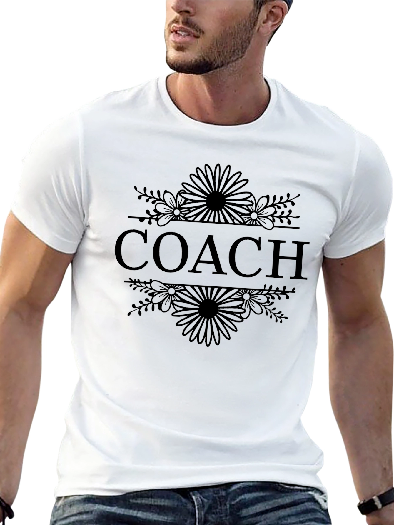 Black Coach Floral Graphic T-Shirt - Unisex Style view 13
