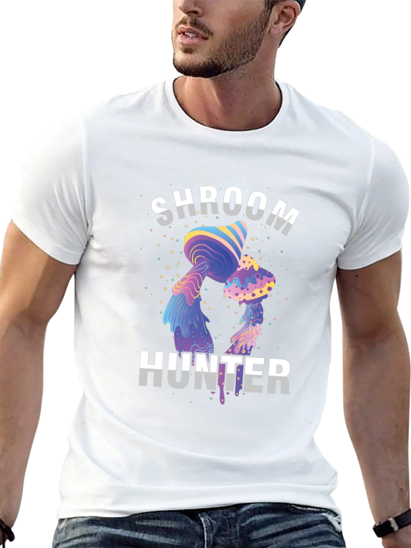 Black Shroom Hunter Tee - Unique Graphic Print T-Shirt view 13