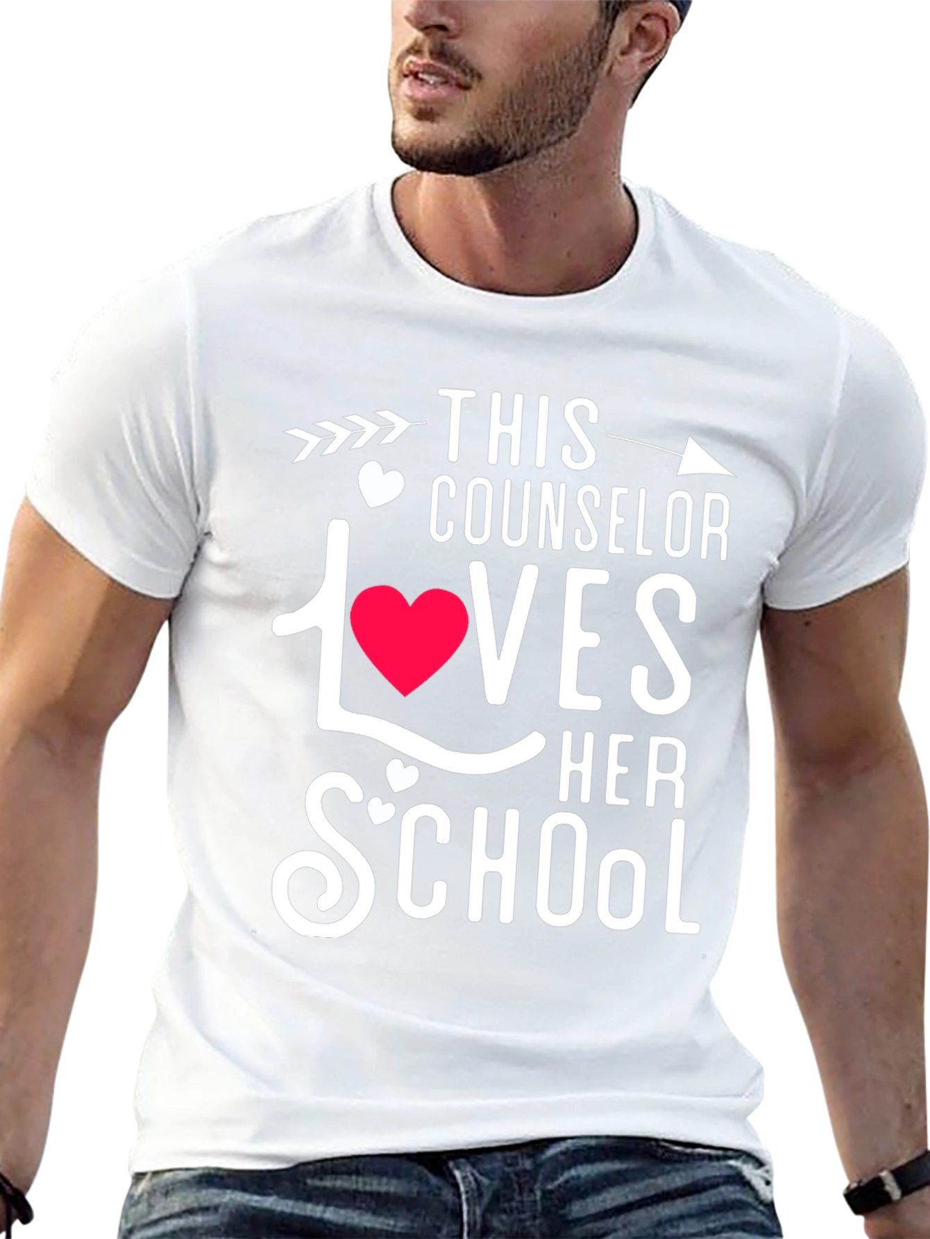 Black Counselor Loves School T-Shirt view 13