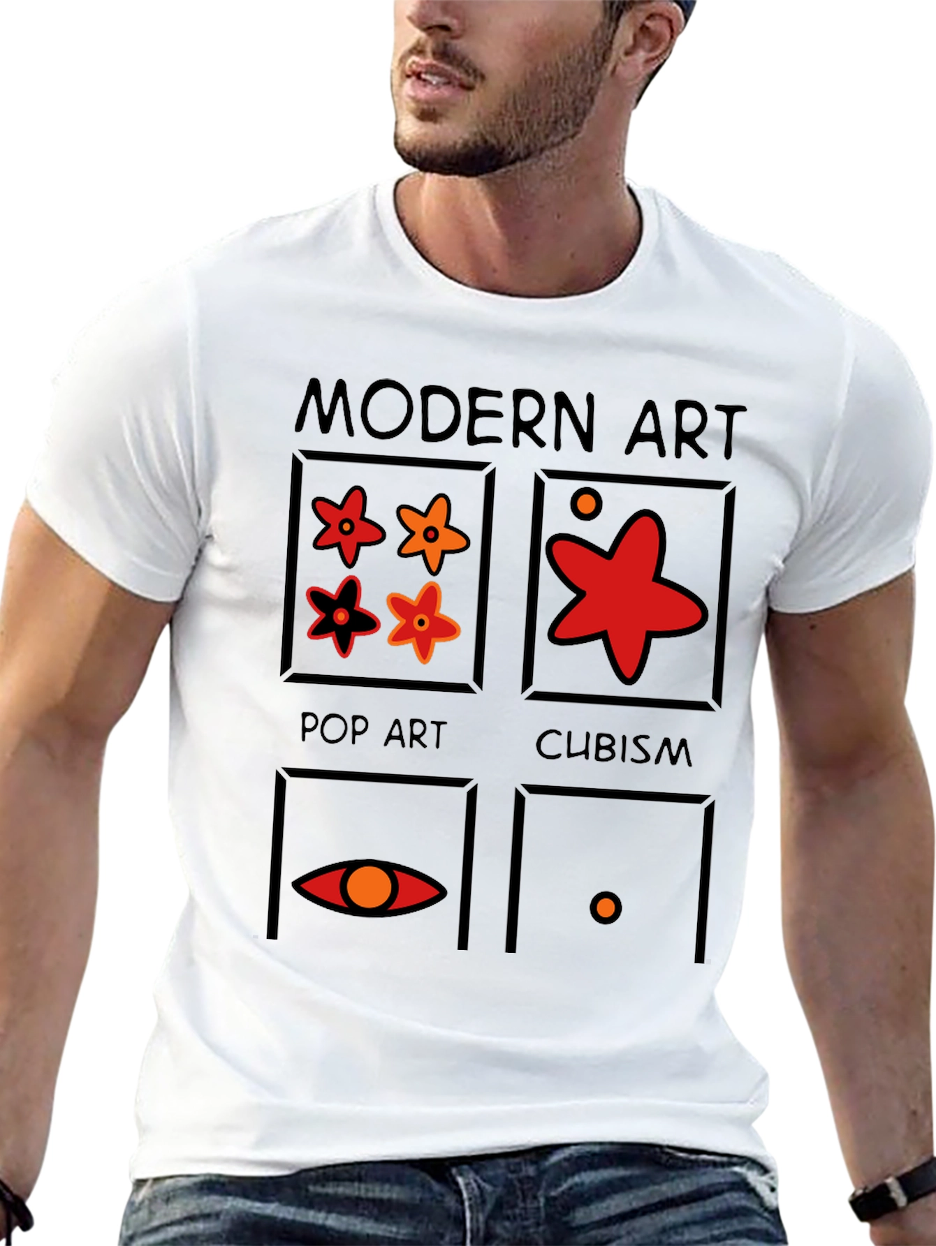 Black Modern Art Styles Graphic T-Shirt view 13