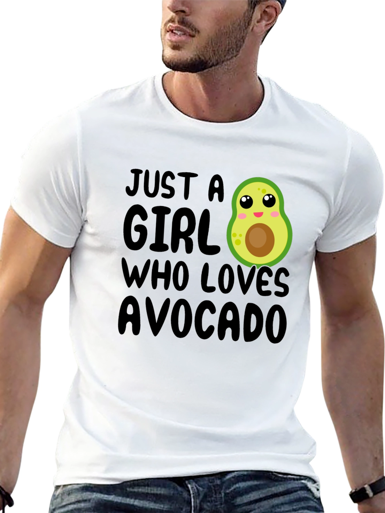 Black Just A Girl Who Loves Avocado T-Shirt view 13