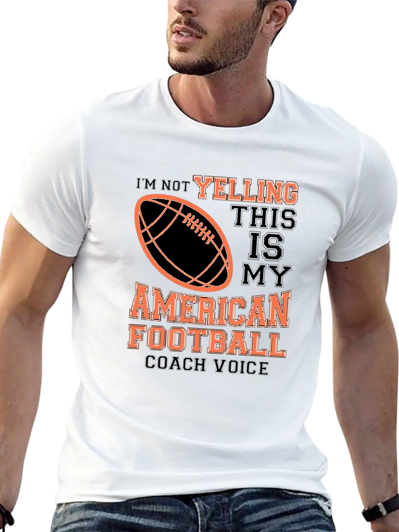 Black American Football Coach Voice Graphic Tee view 13