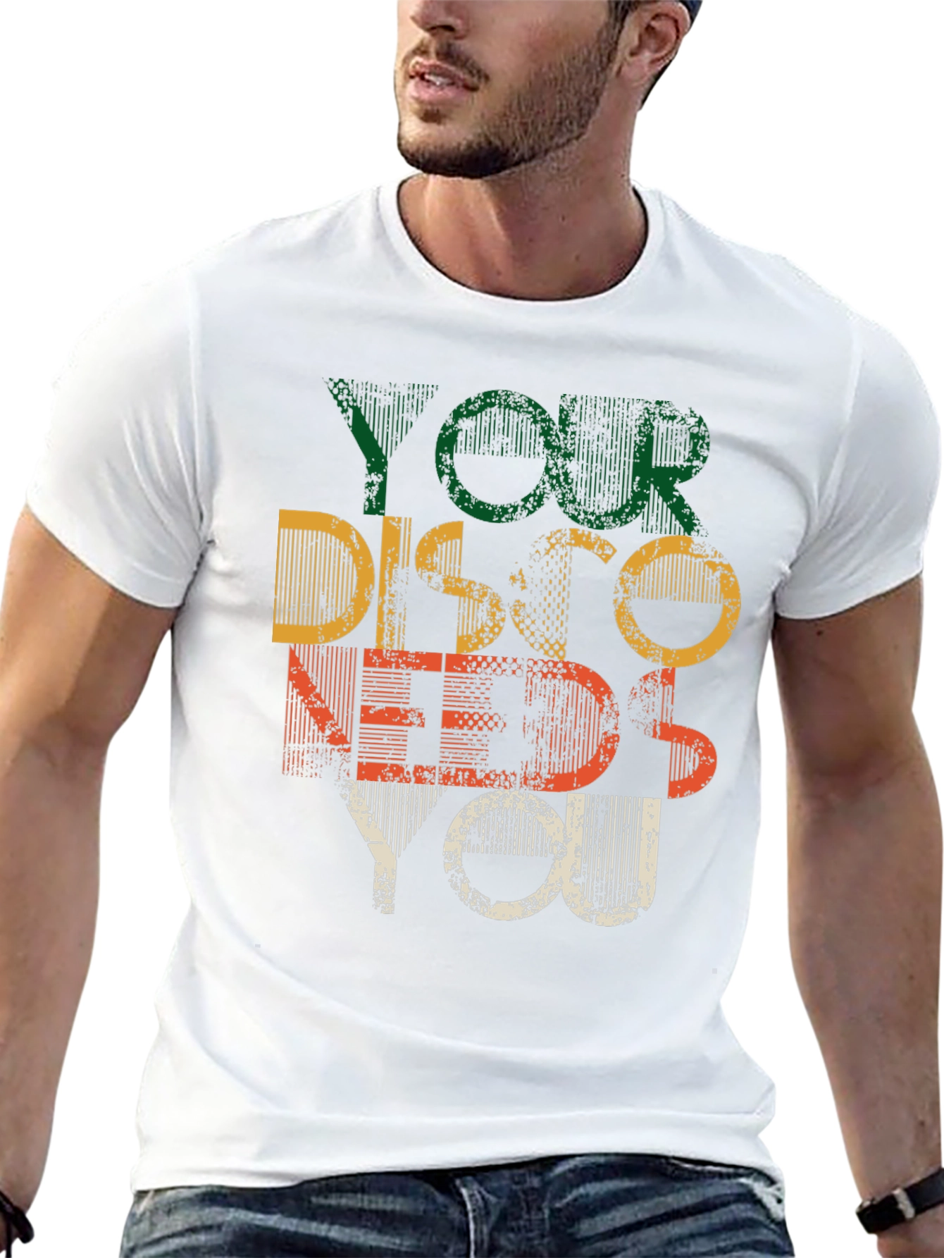 Black Retro Disco Needs You Graphic T-Shirt view 13