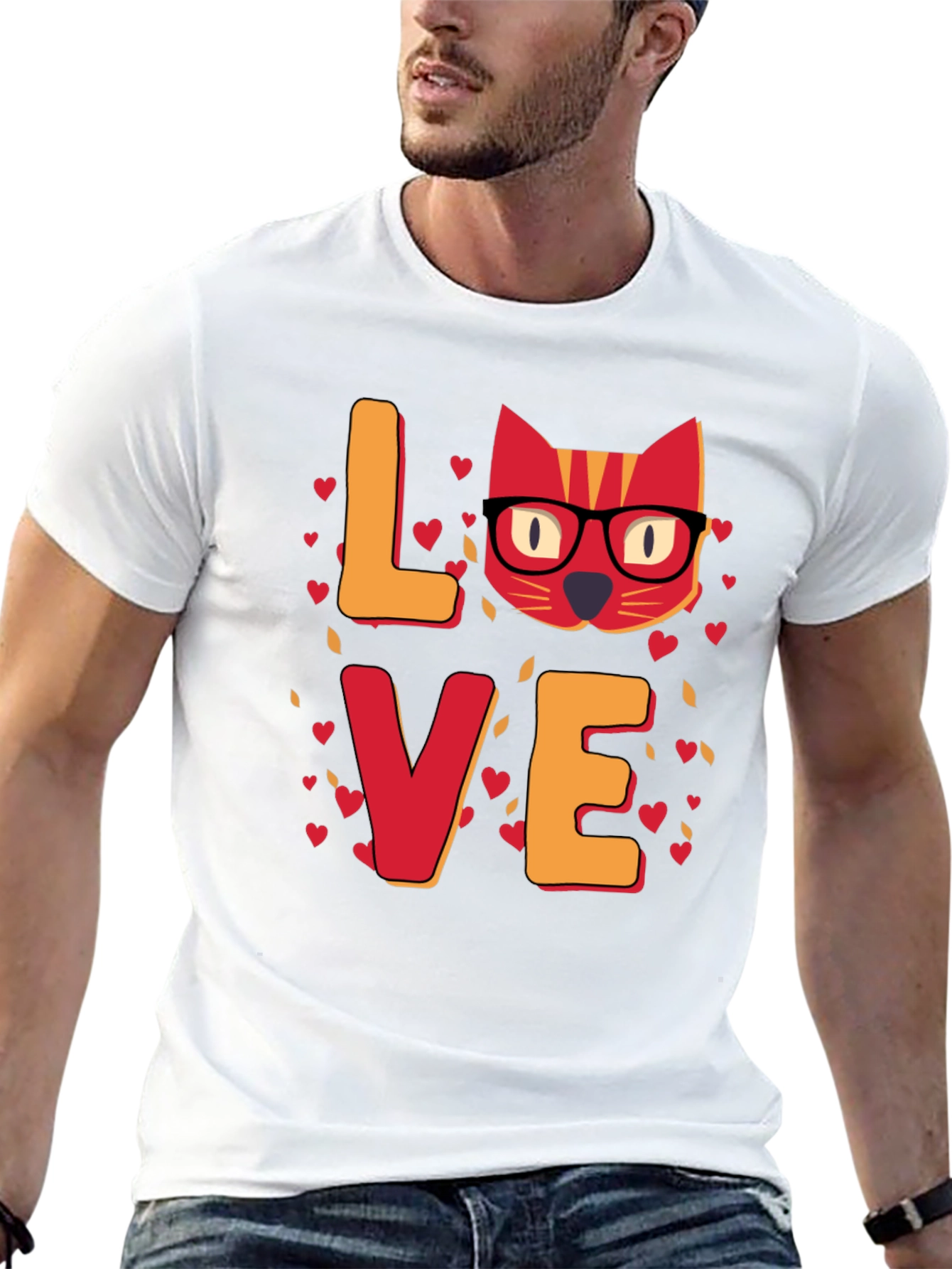 Black Love Cat T-Shirt - Unique Valentine's Day Gift for Cat Lovers view 13