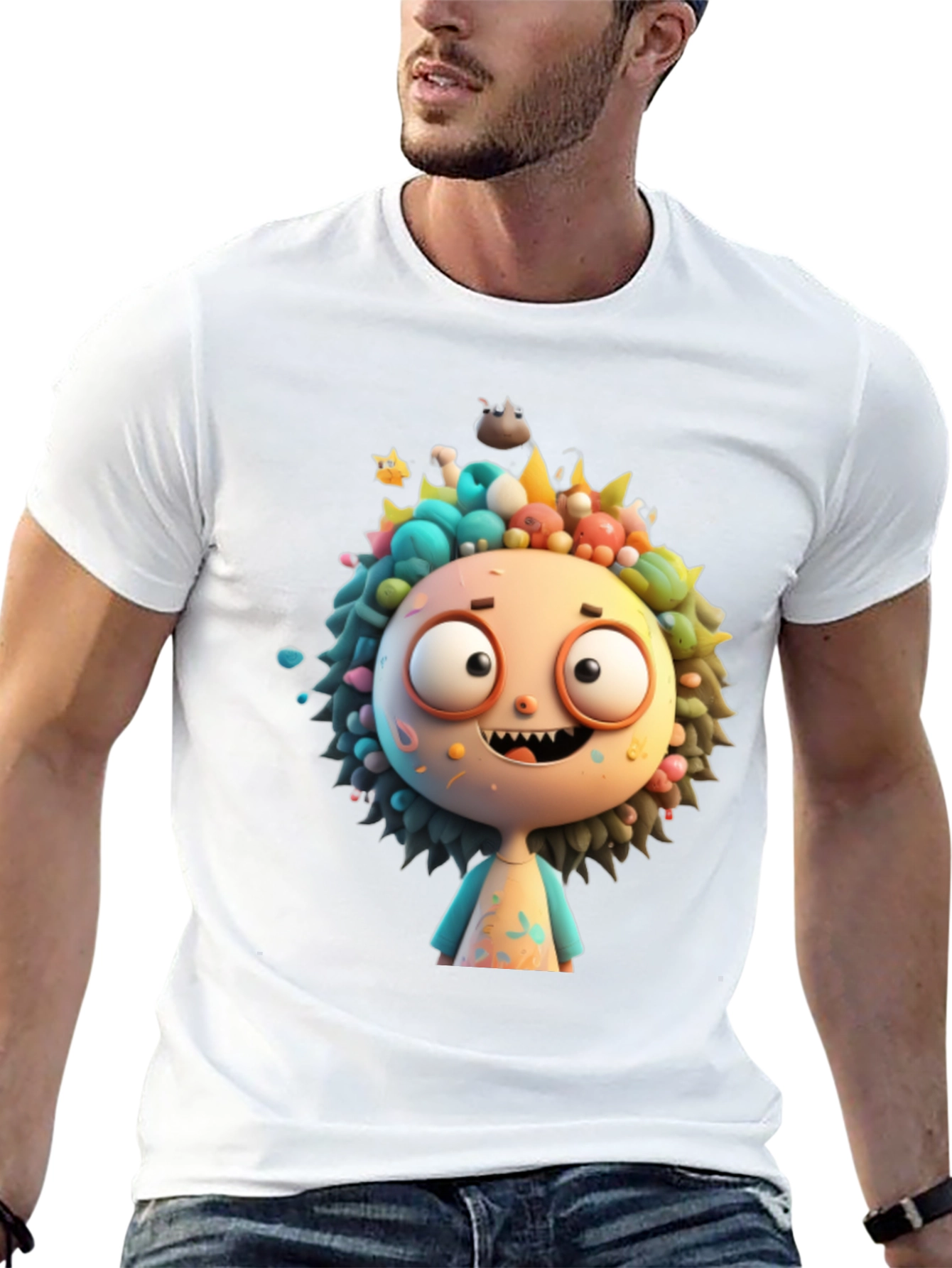 Black Cartoon Character Graphic Tee - Funky and Fun! view 13