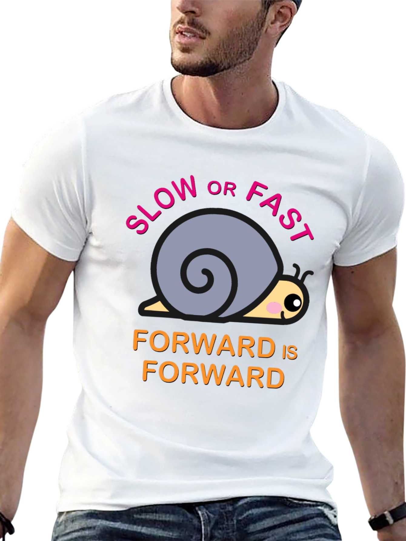 Black Snail T-Shirt: Slow or Fast, Forward is Forward view 13