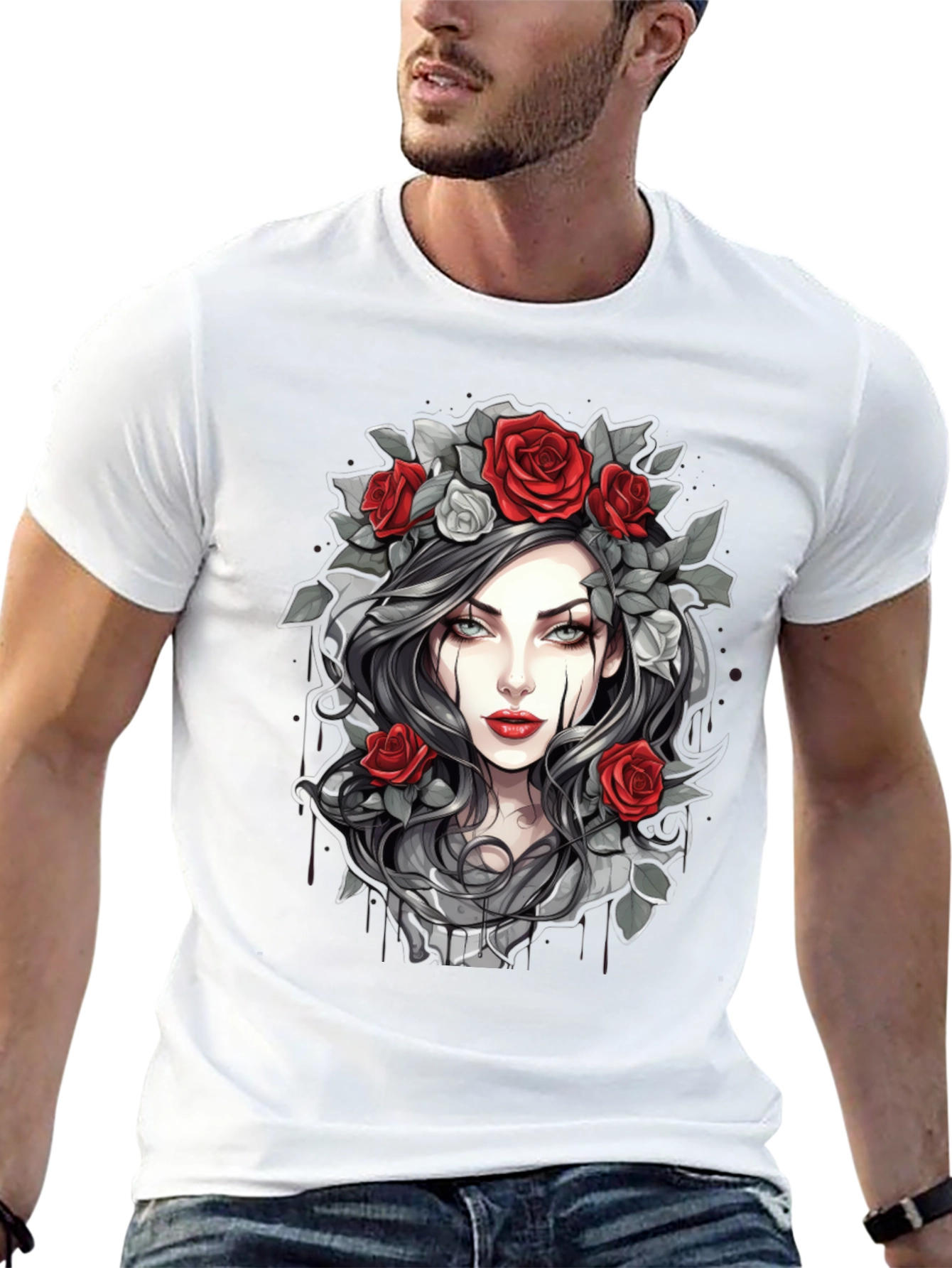 Black Gothic Rose T-Shirt - Dark Beauty Tee view 13