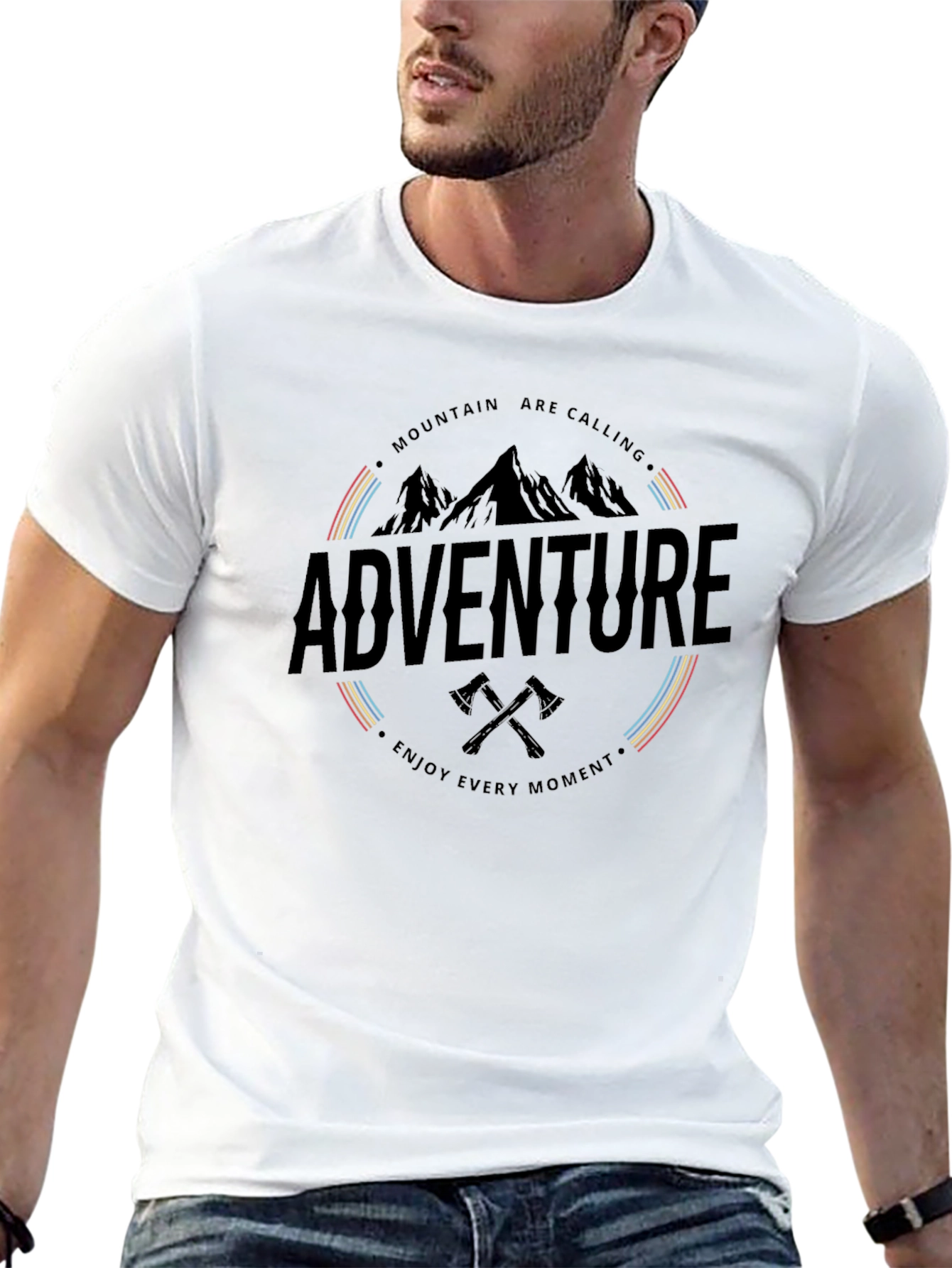Black Adventure Awaits Graphic T-Shirt - Mountain Calling Tee view 13