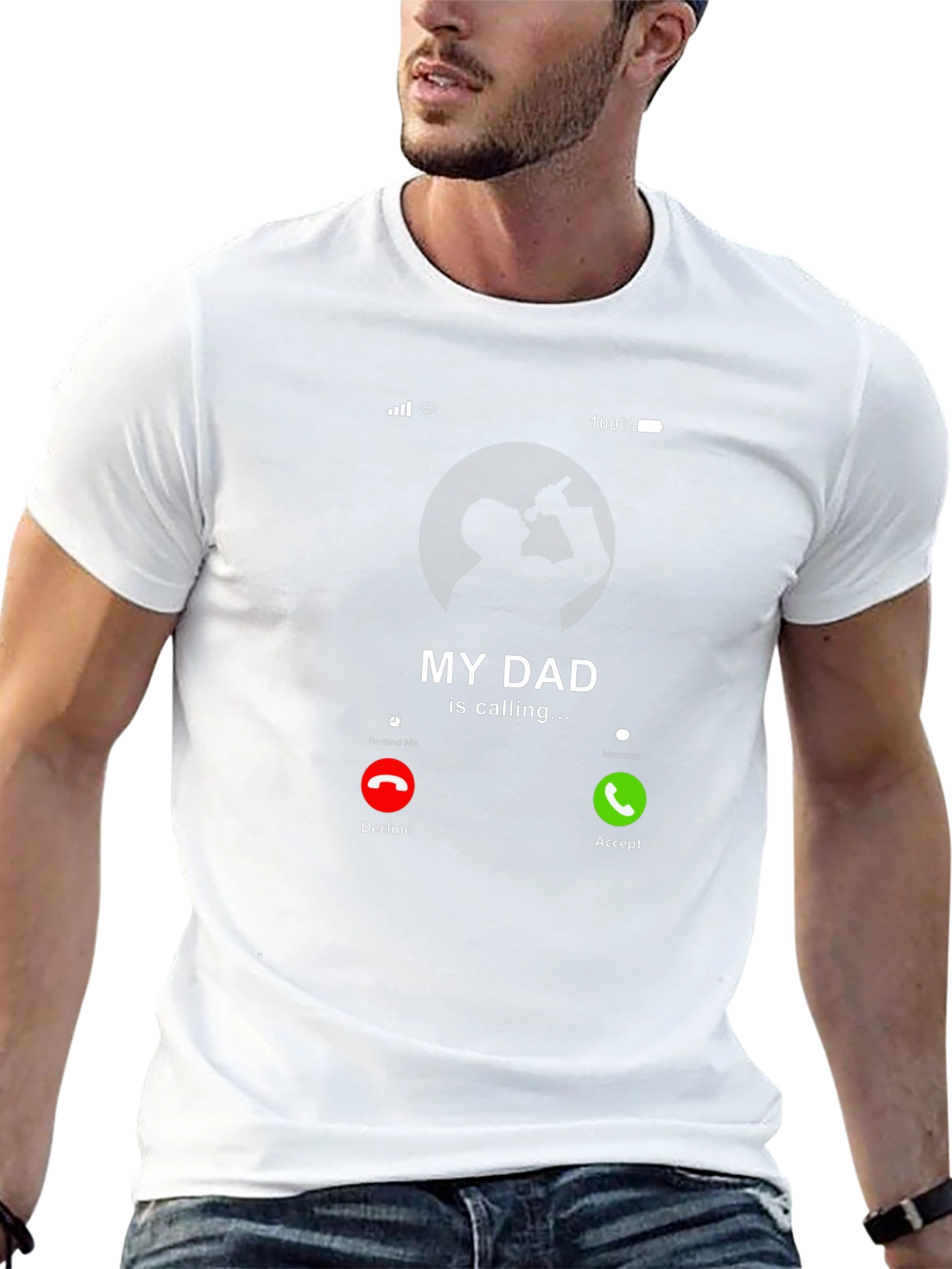 Black My Dad is Calling Funny T-Shirt view 13