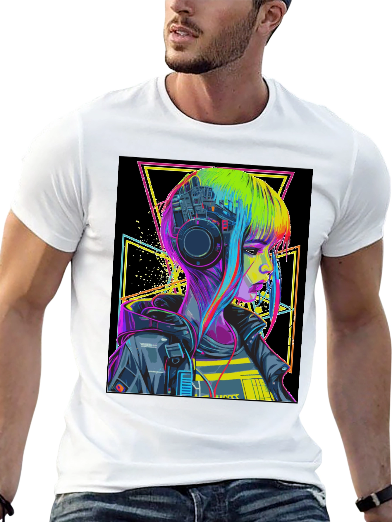 Black Cyberpunk Style T-Shirt - Edgy Techwear view 13