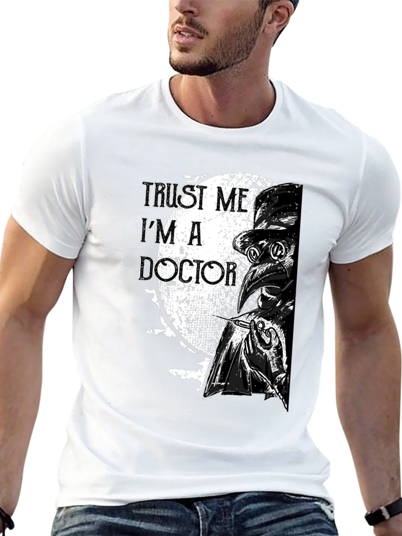 Black Trust Me I'm A Doctor Plague Doctor T-Shirt  view 13