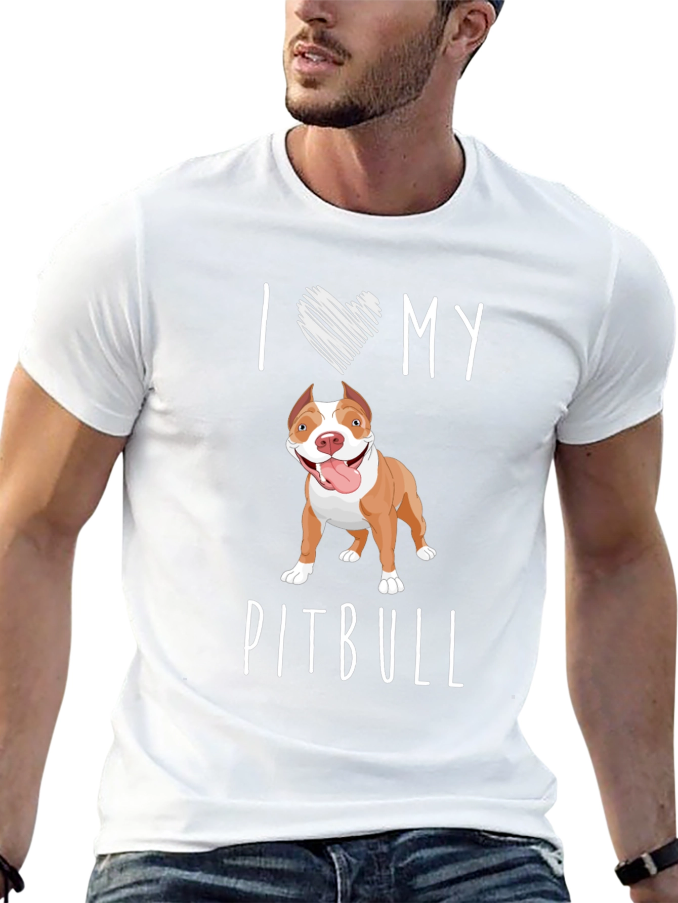 Black I Love My Pitbull T-Shirt view 13