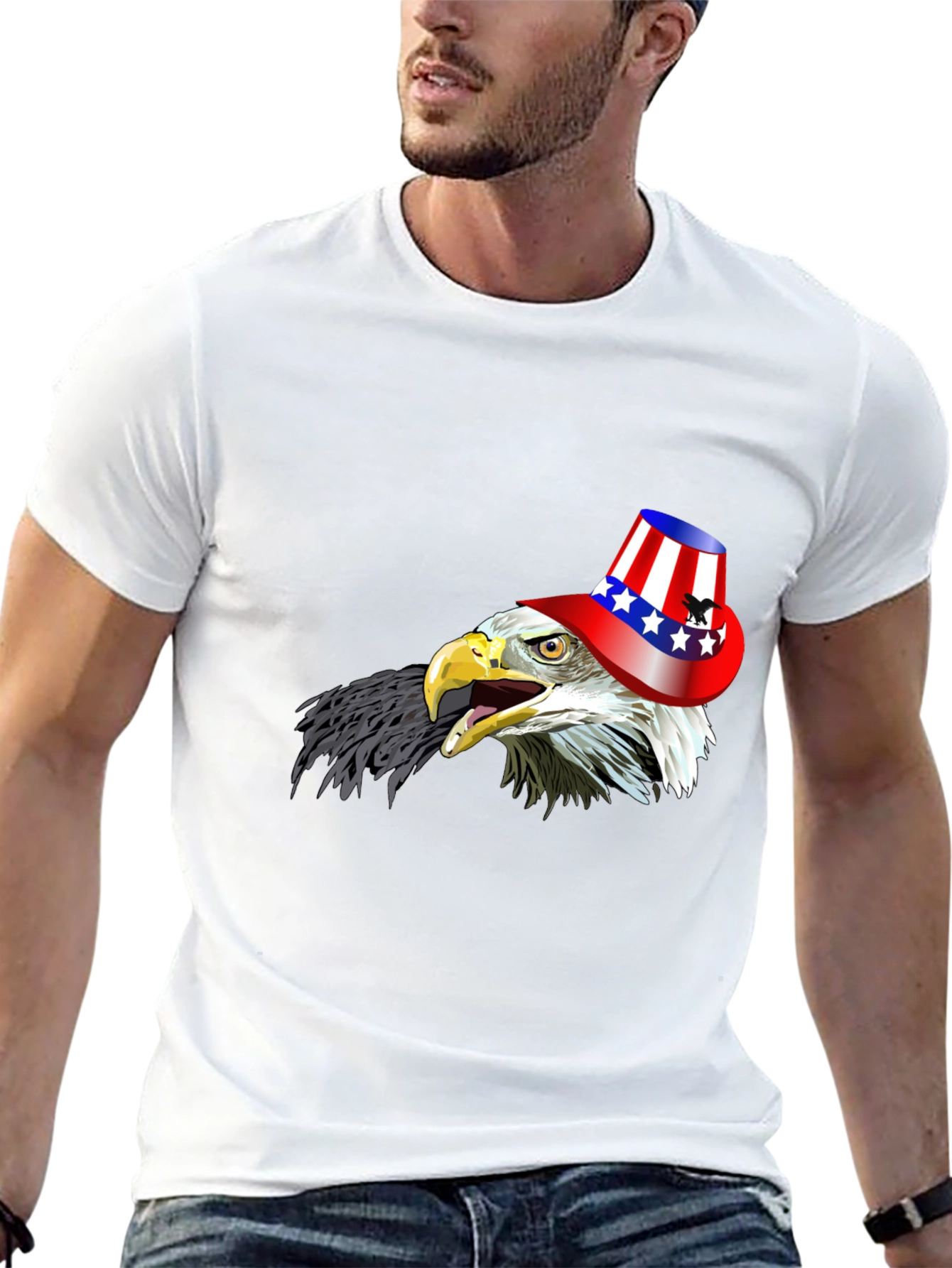 Black Eagle USA Hat Graphic T-Shirt view 13