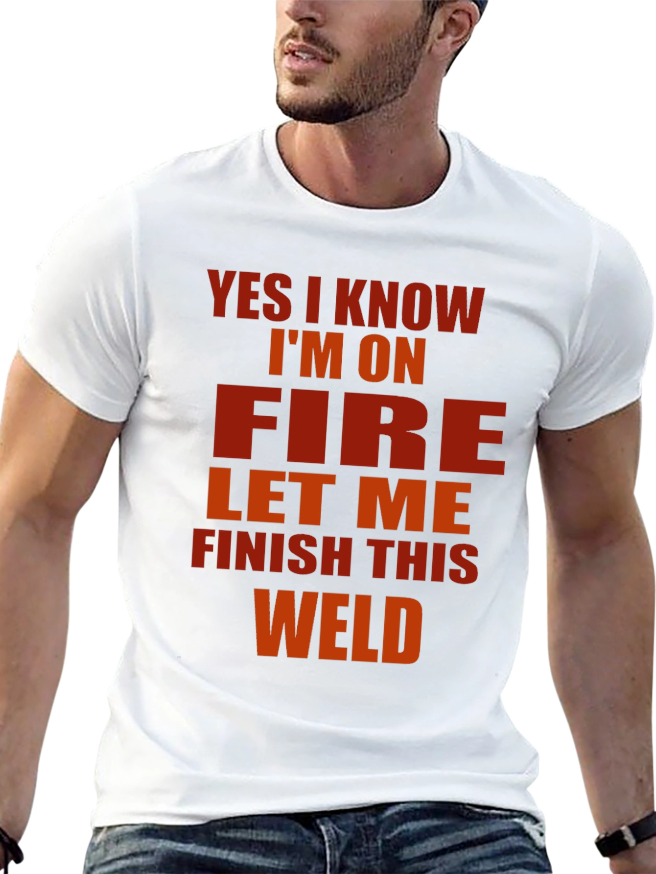 Black Yes I Know I'm On Fire Welder T-Shirt view 13