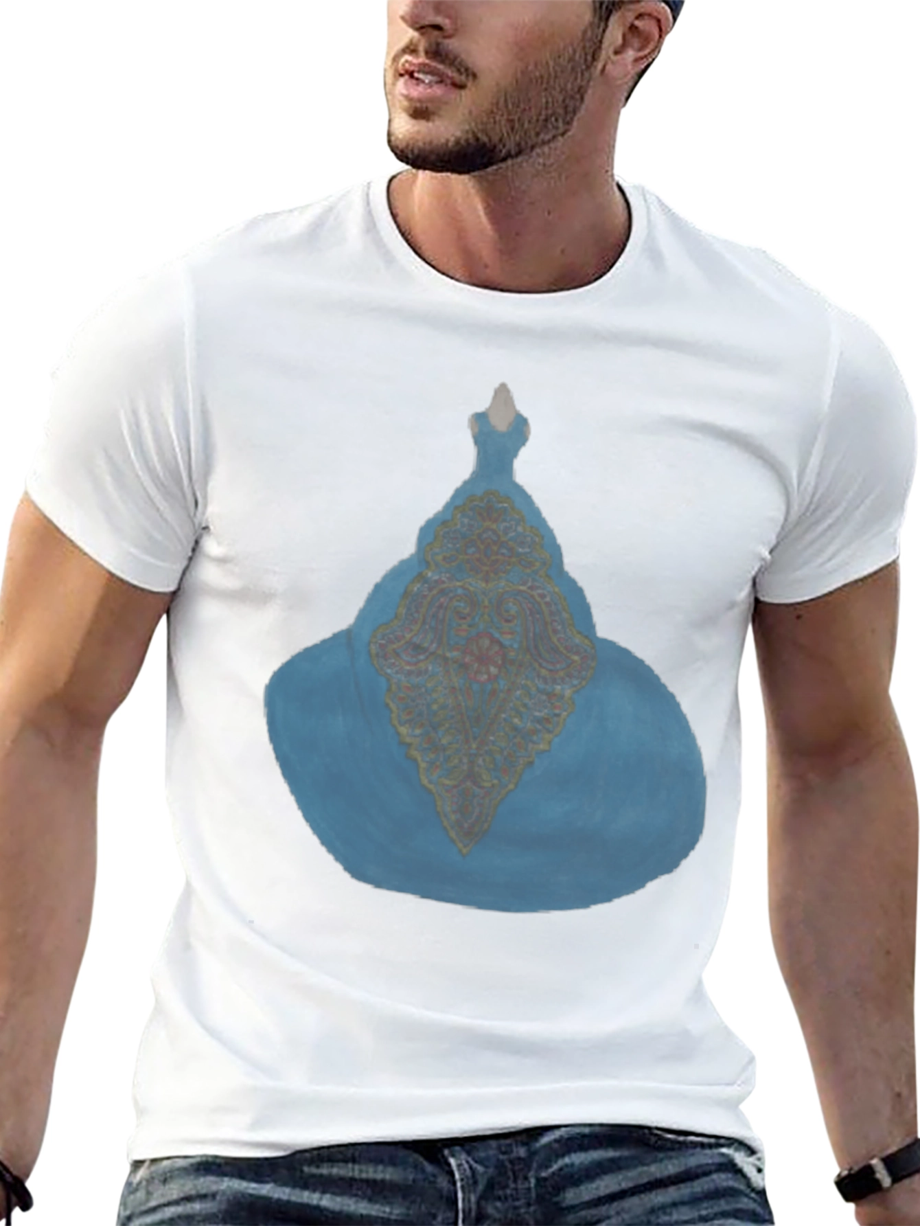 Black Black T-Shirt with Blue Genie Lamp Graphic view 13