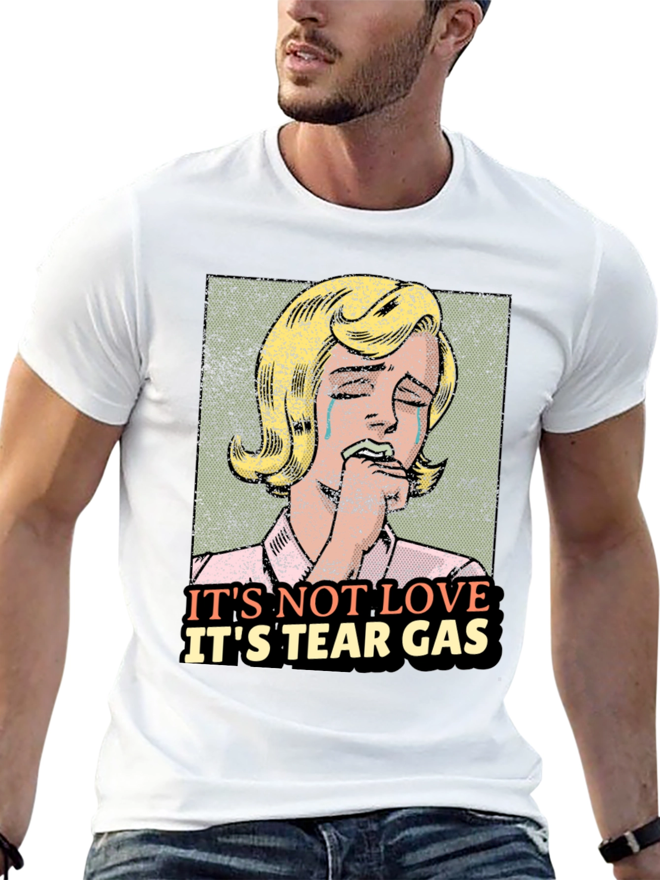 Black It's Not Love It's Tear Gas Graphic Tee view 13