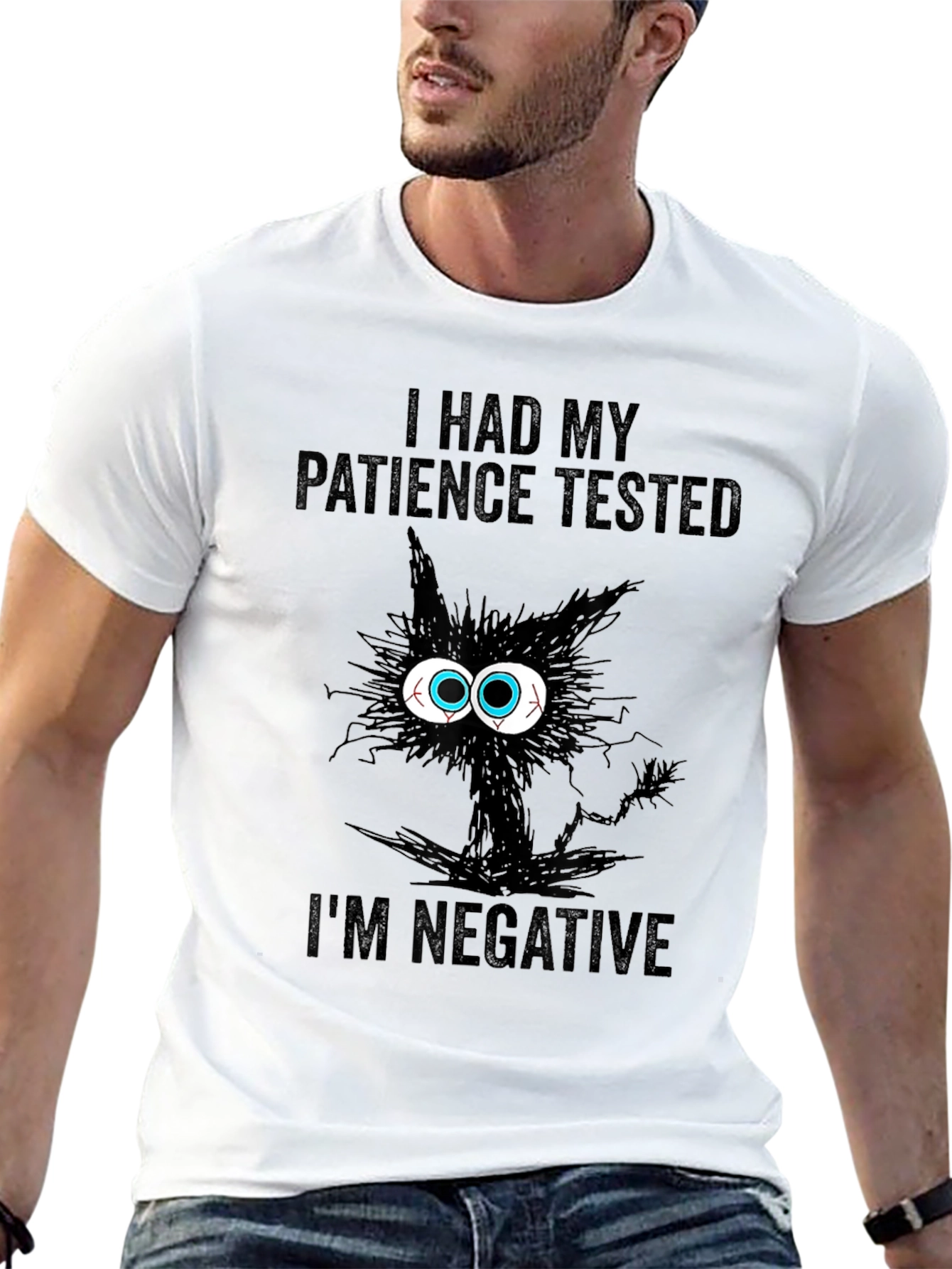 Black I Had My Patience Tested Cat T-Shirt view 13